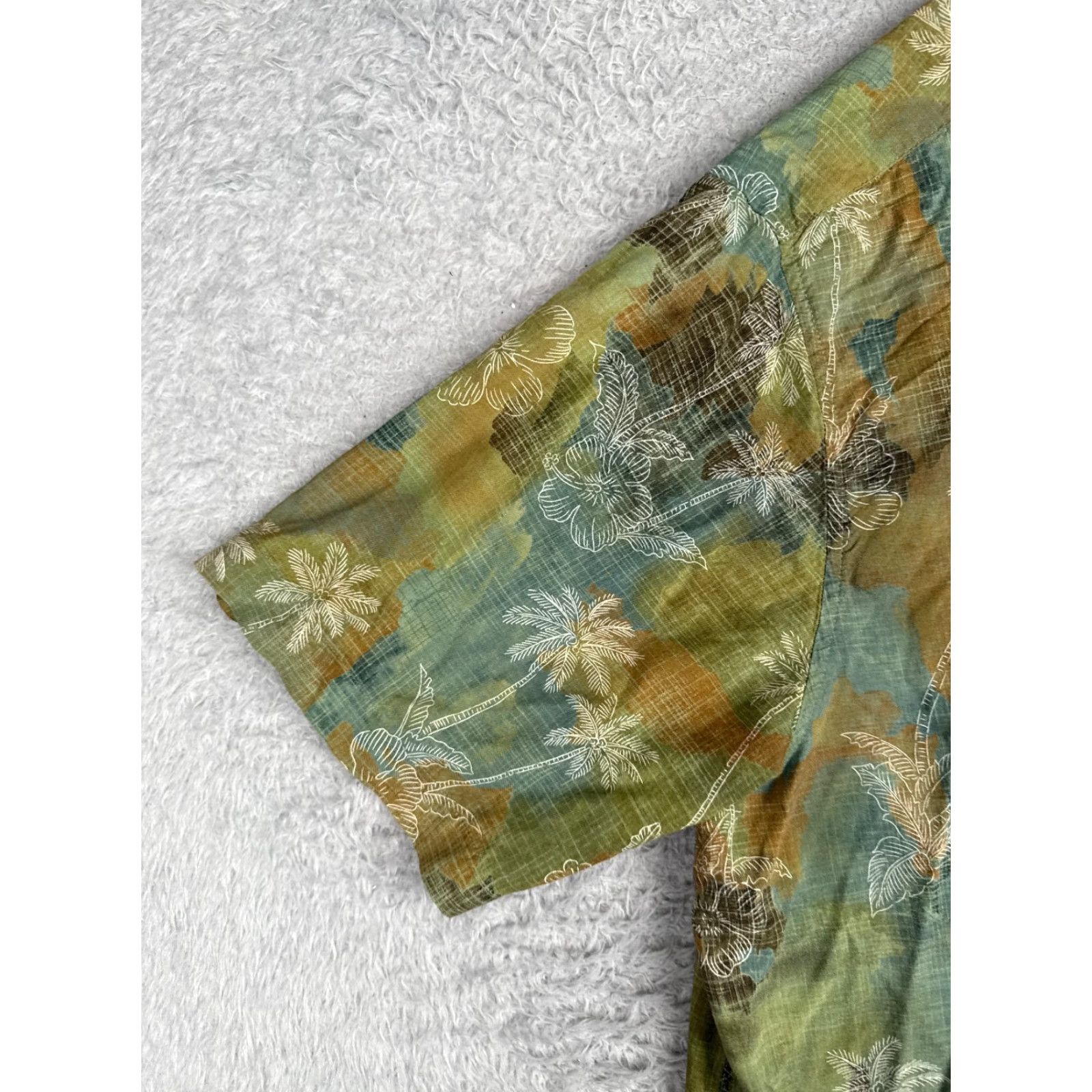 Vintage Batik Bay Shirt Adult 2XL Green Floral Button Hawaiian 100% Rayon Batik Bay Button-Up Aloha Hawaiian Resort Size US XXL / EU 58 / 5 - 4 Thumbnail