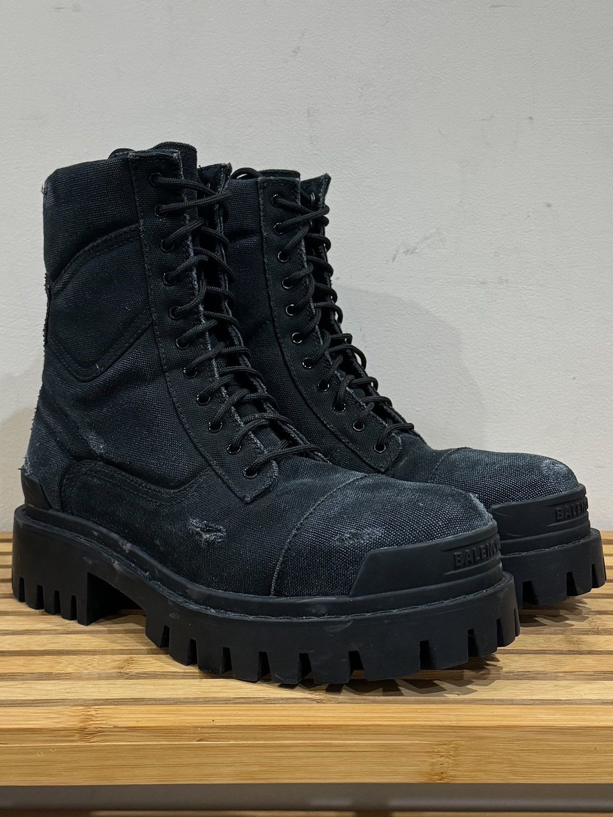 Balenciaga Balenciaga Combat Strike Boot Black Canvas