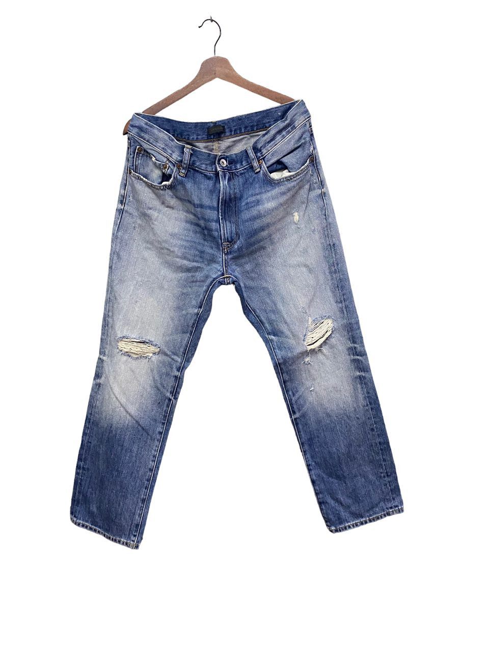 Vintage 💥BEST OFFER💥UNIQLO JEANS DISTRESSED DENIM Size US 36 / EU 52 - 1 Thumbnail