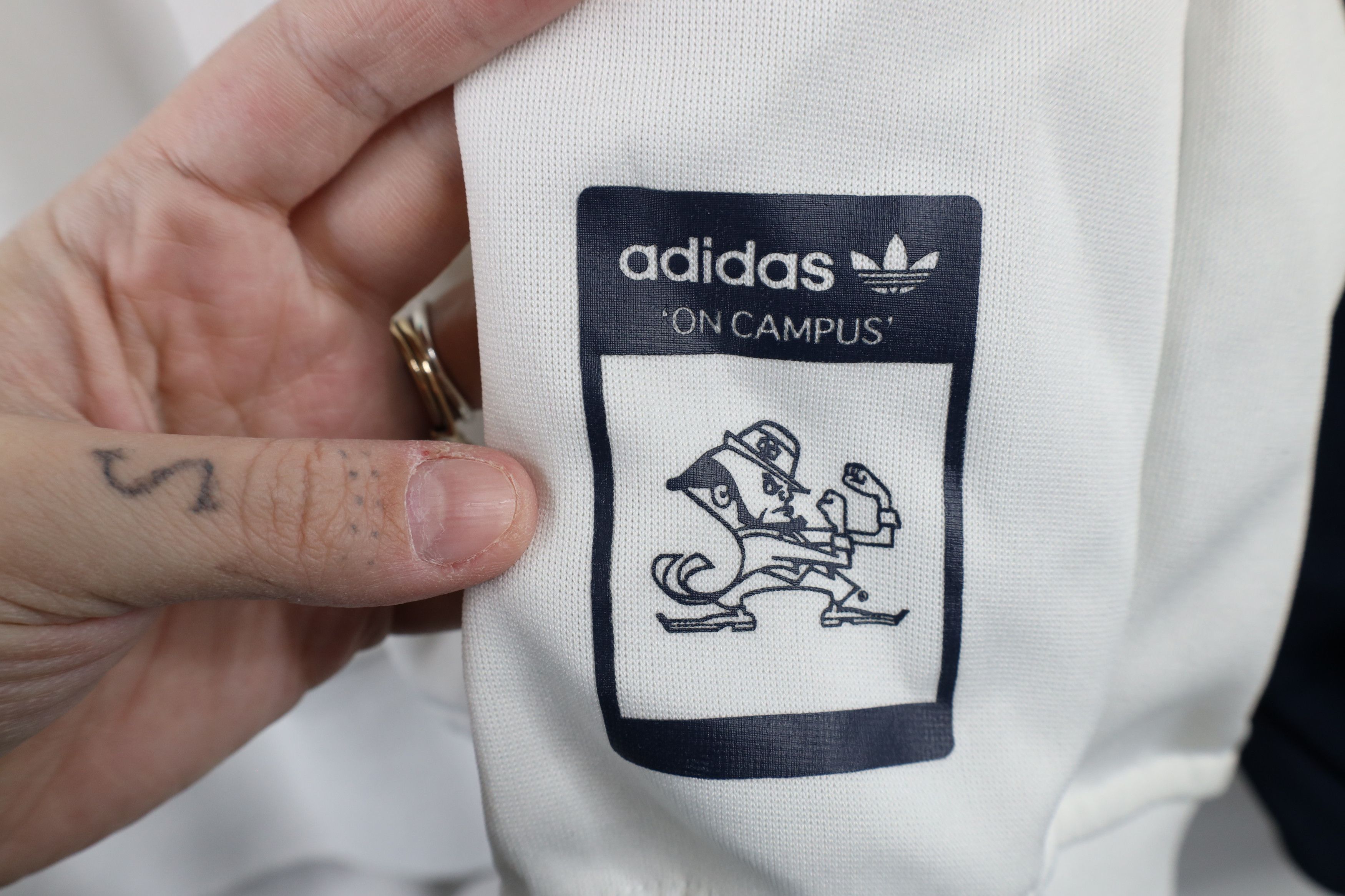 Adidas × Vintage Retro Adidas Striped Notre Dame University Track Jacket Size US L / EU 52-54 / 3 - 13 Thumbnail