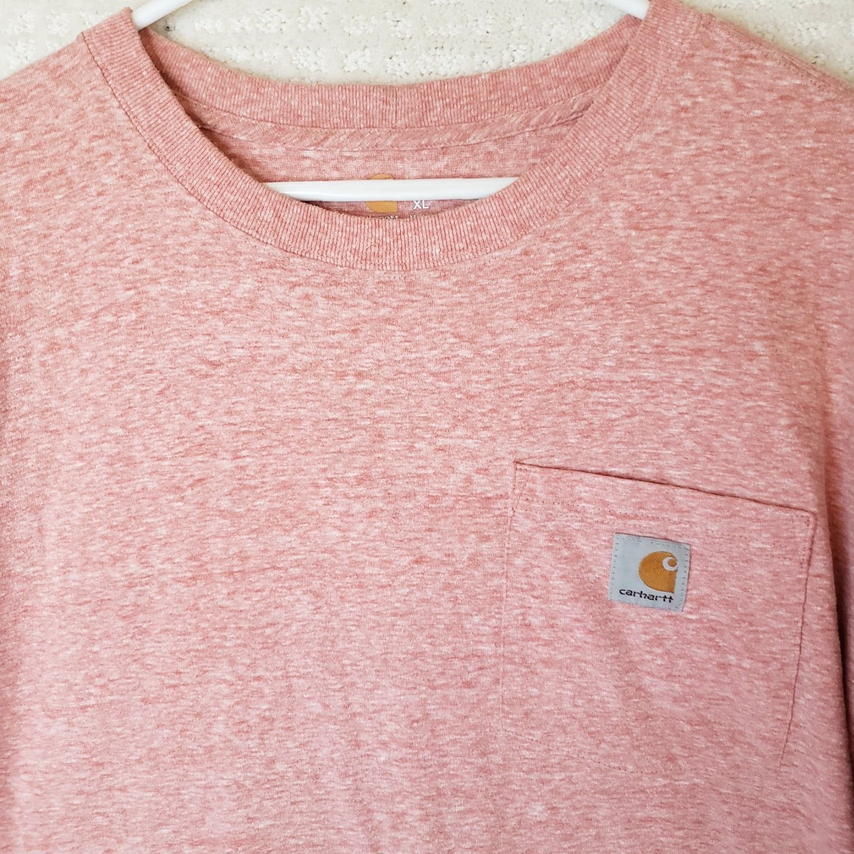 Carhartt VINTAGE Carhartt Original Fit T-Shirt Mens Short Sleeve Red Heather XL Pocket Logo Size US XL / EU 56 / 4 - 3 Thumbnail