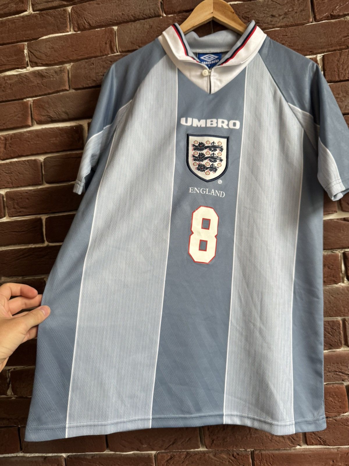 Umbro Rare Vintage 90s England #8 Gascoigne Umbro Football Jersey Size US S / EU 44-46 / 1 - 4 Thumbnail