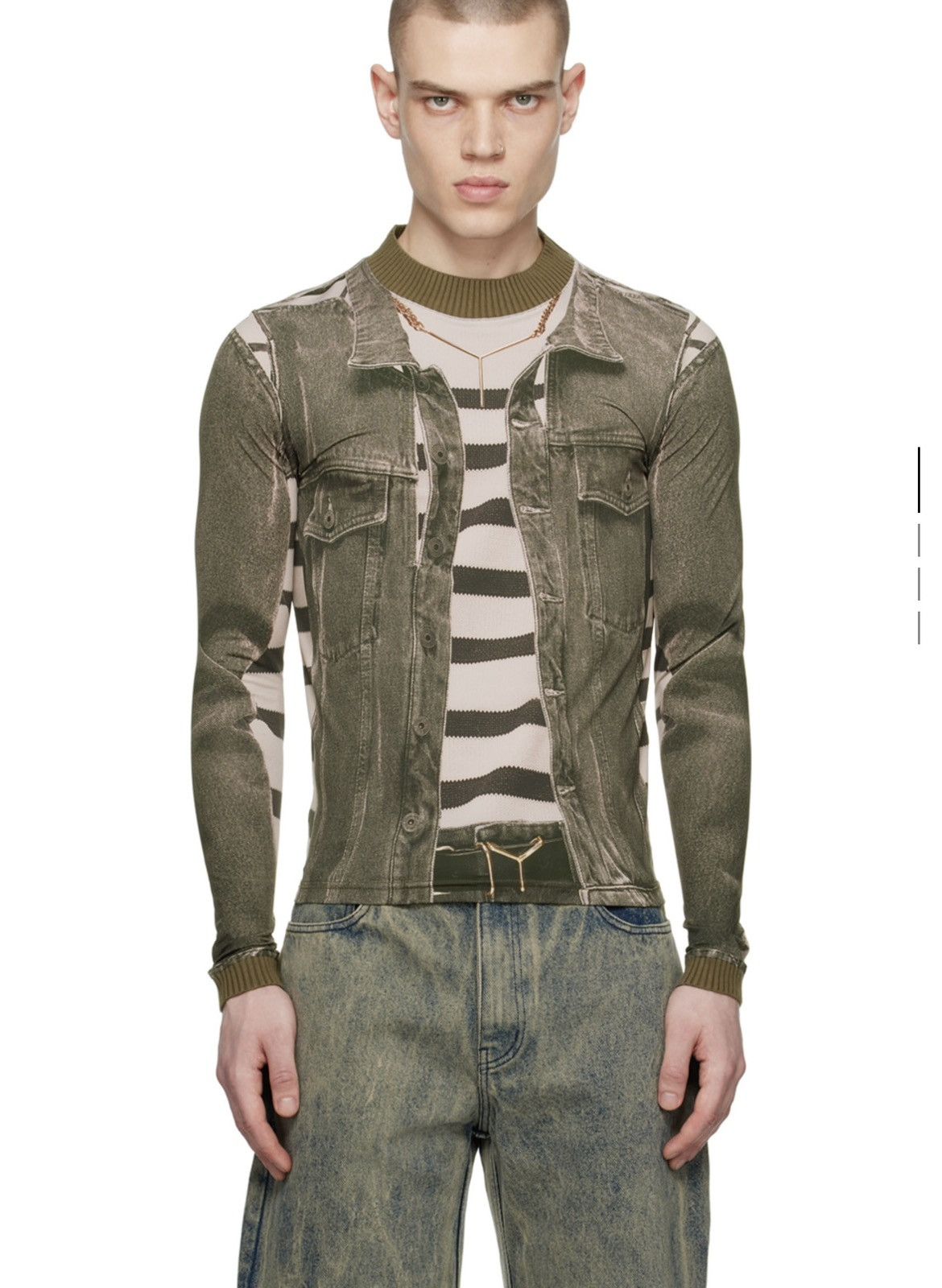 Jean Paul Gaultier × Y/Project Khaki Jean Paul Gaultier Edition Tshirt Size US S / EU 44-46 / 1 - 3 Thumbnail