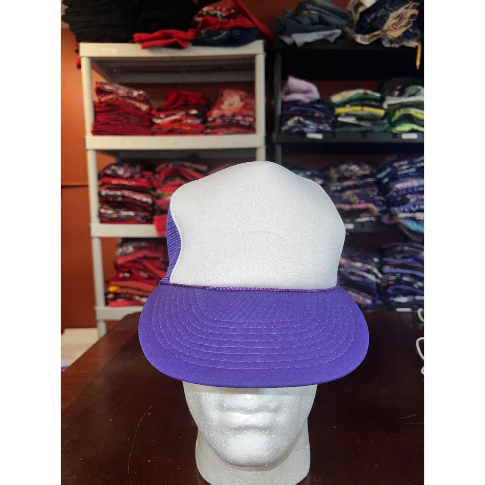 Vintage Vintage White Purple Hat Trucker Headwear Blank Snapback 90s Size ONE SIZE - 1 Thumbnail