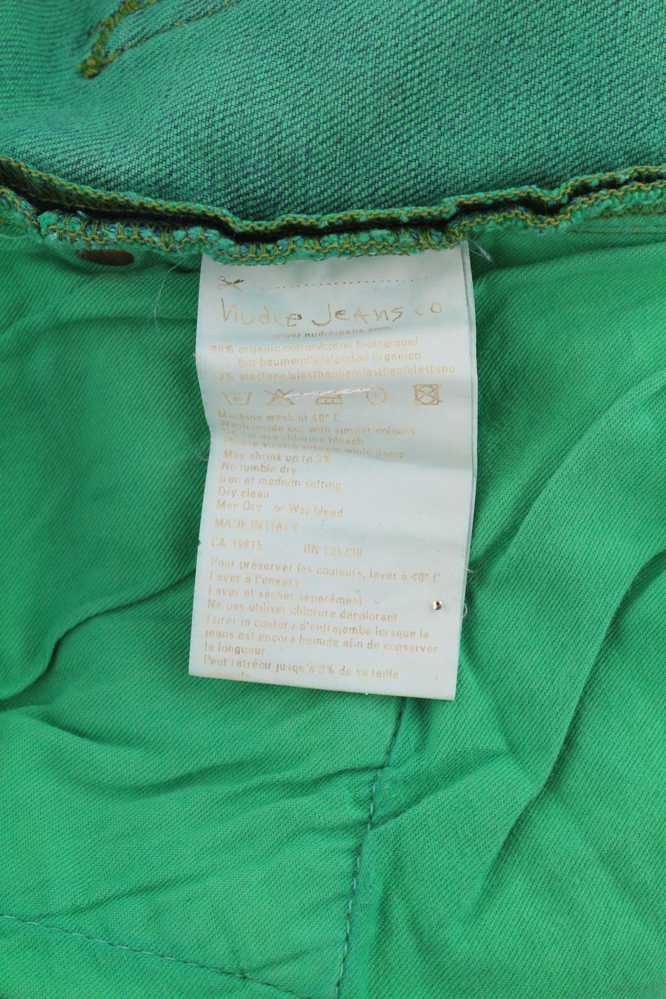 Nudie Jeans HIGH KAI W28/L34 Organic Green Denim Jeans 81630 Size US 28 / EU 44 - 6 Thumbnail