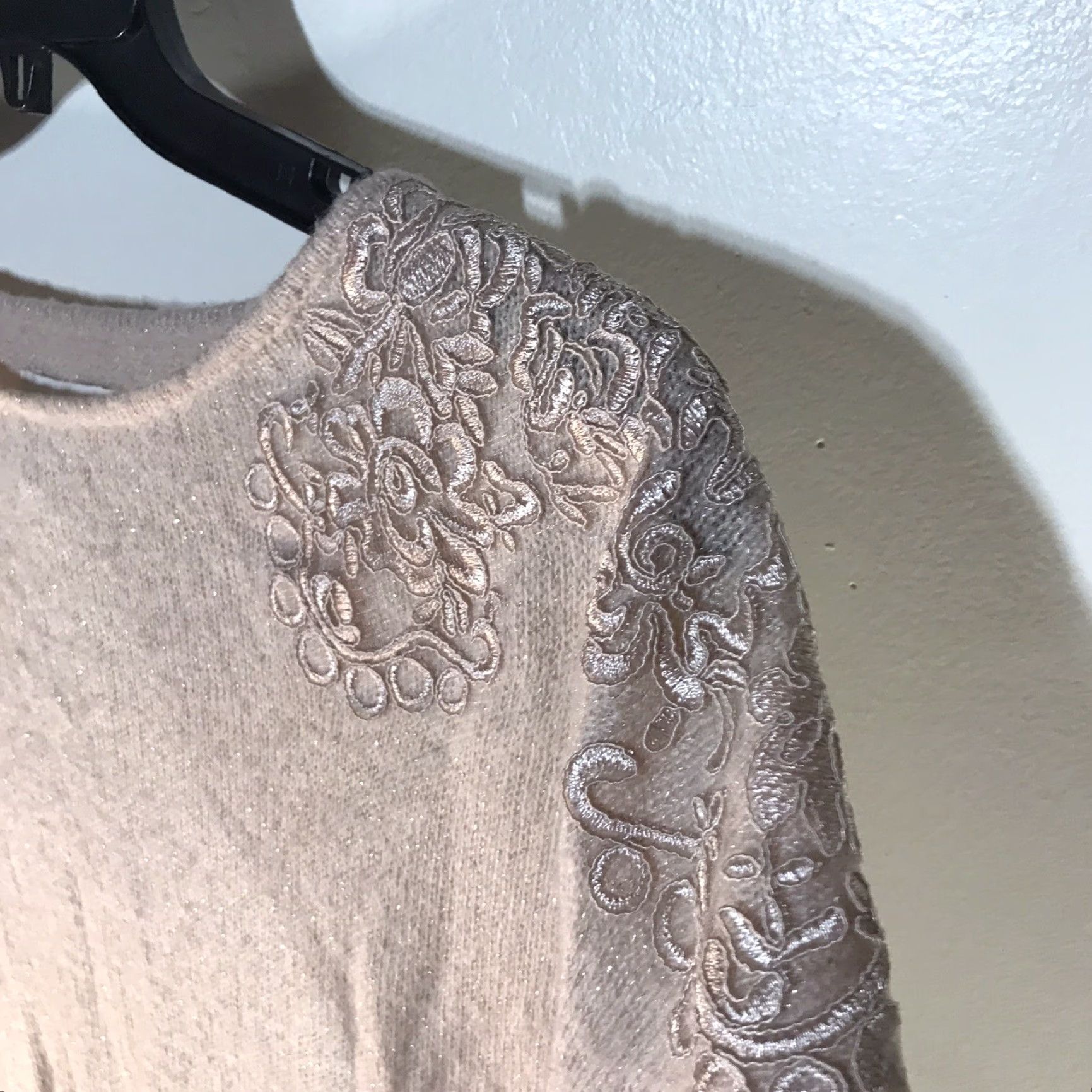 Vintage ELLE Peach Shimmering Knit Sweater Womens Size XXL Embroidery Lt Lt Peach Size XXL / US 16-18 / IT 52-54 - 2 Thumbnail