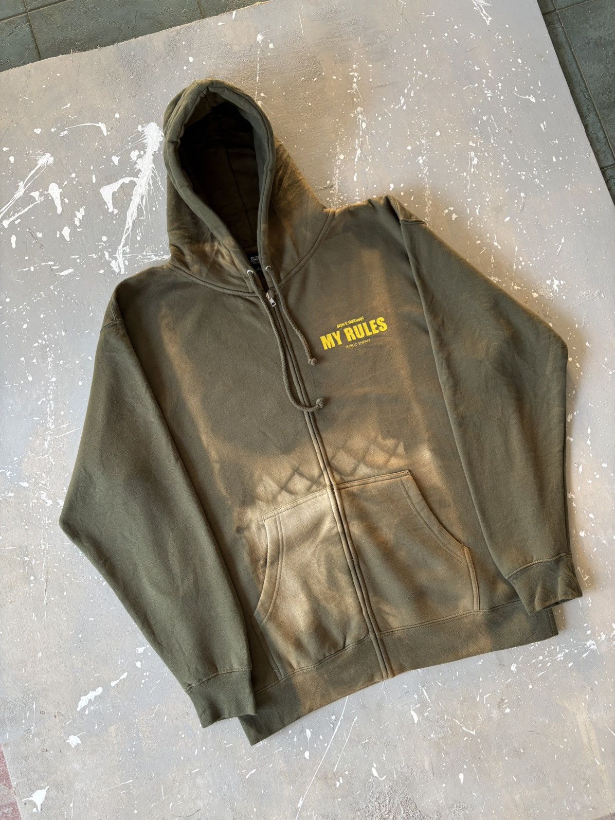 Public Enemy Public Enemy X Obey X Glen E “My Rules” Olive Green Hoodie Size US L / EU 52-54 / 3 - 4 Thumbnail