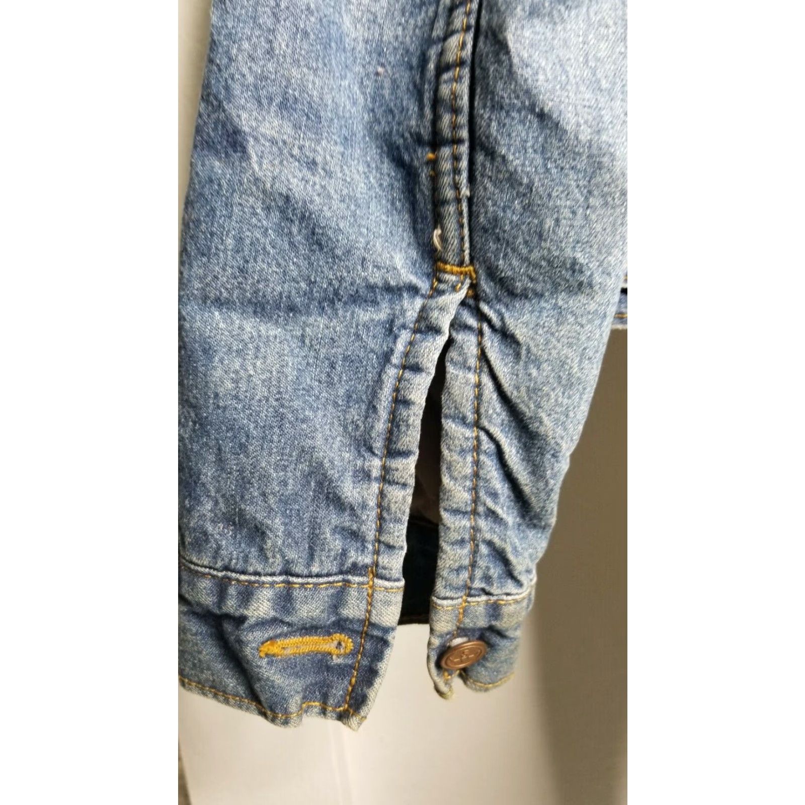 Denime Vintage Shepler's Denim Trucker Jacket M Men Casual Grunge Distressed Well Worn Size US 31 - 4 Thumbnail