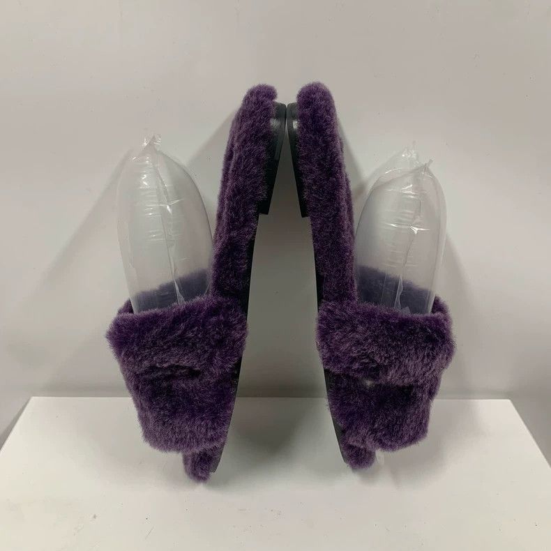 Hermes Hermes Teddy Fur Slippers Size 38-2506 Size US 8 / IT 38 - 4 Thumbnail