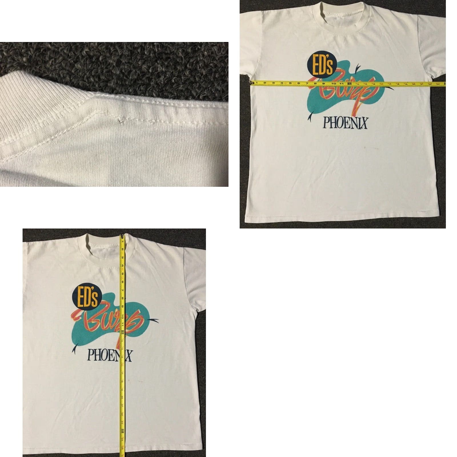 Vintage VINTAGE 80s Ed’s Burp Phoenix Shirt M Arizona Bar Diner Beer Biker Grunge 90s Shirt Mens White M USA Single Stitch Vintage Shirt Size US M / EU 48-50 / 2 - 9 Thumbnail