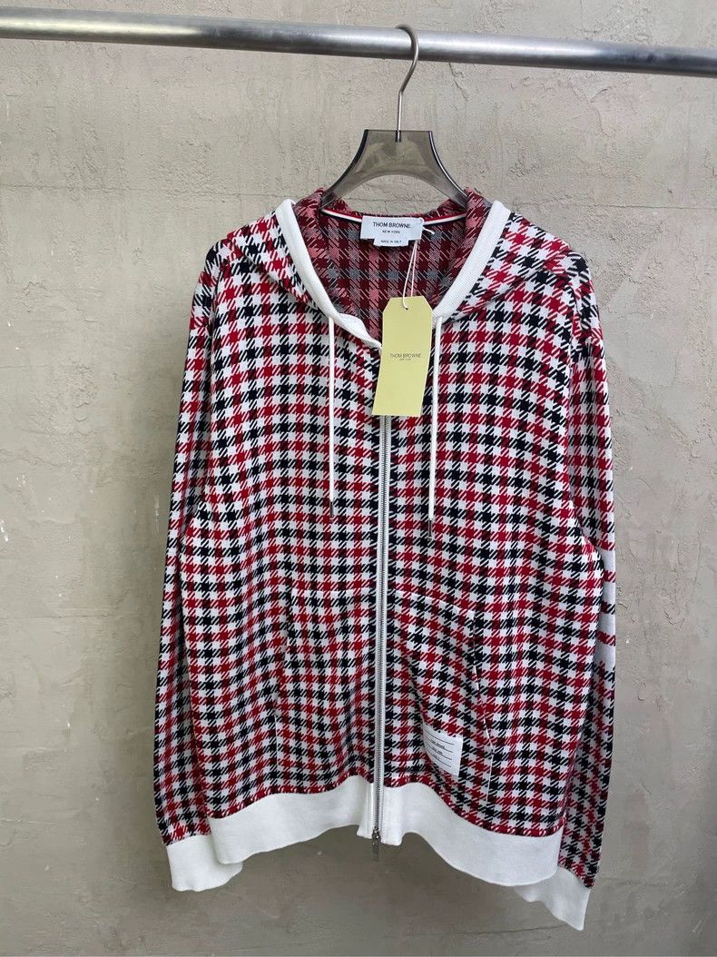 Thom Browne Thom browne Red and black plaid striped four-striped high-p Size US L / EU 52-54 / 3 - 1 Thumbnail
