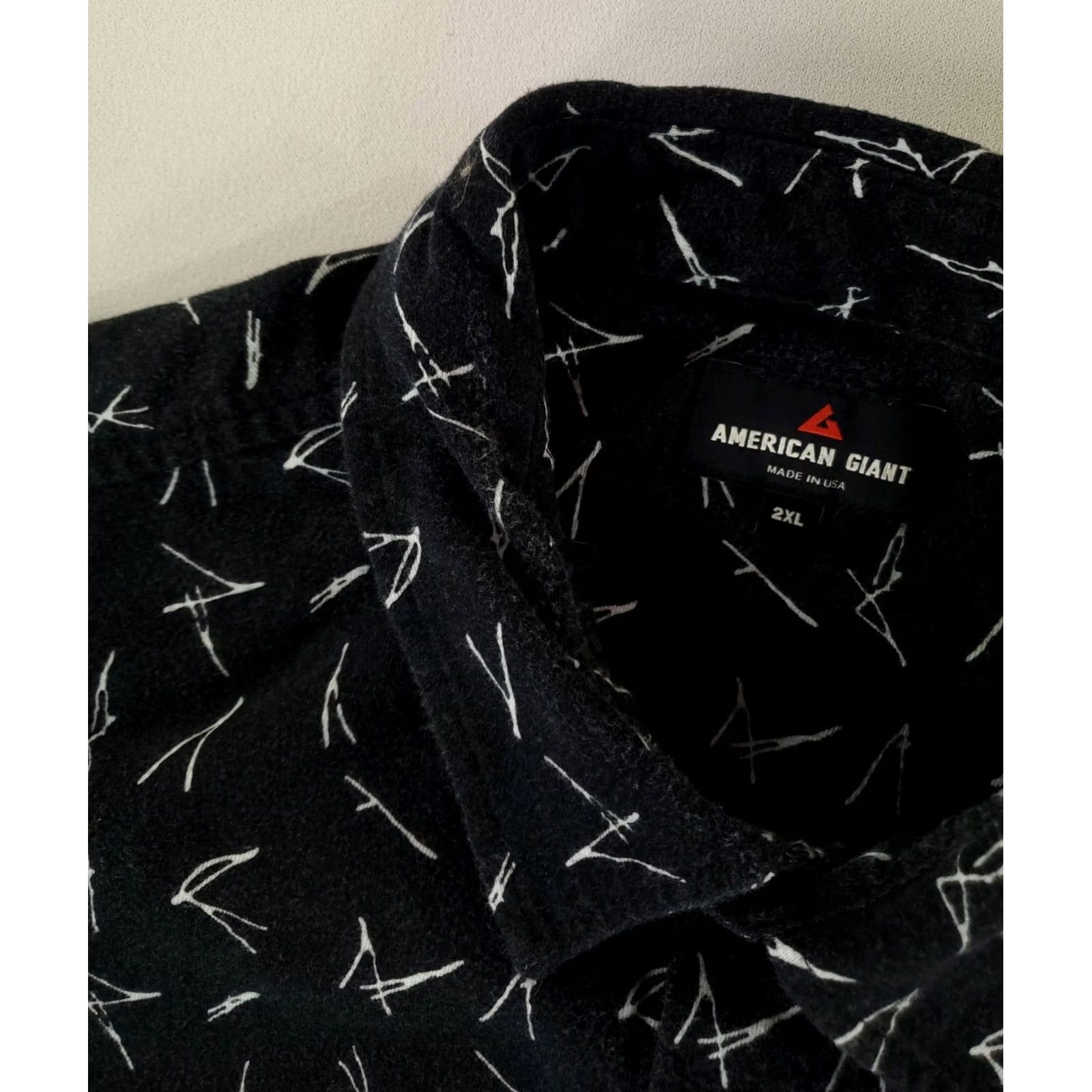 Vintage American Giant Shirt Button Up Patterned Black Short Sleeve Mens 2XL Size US XXL / EU 58 / 5 - 3 Thumbnail