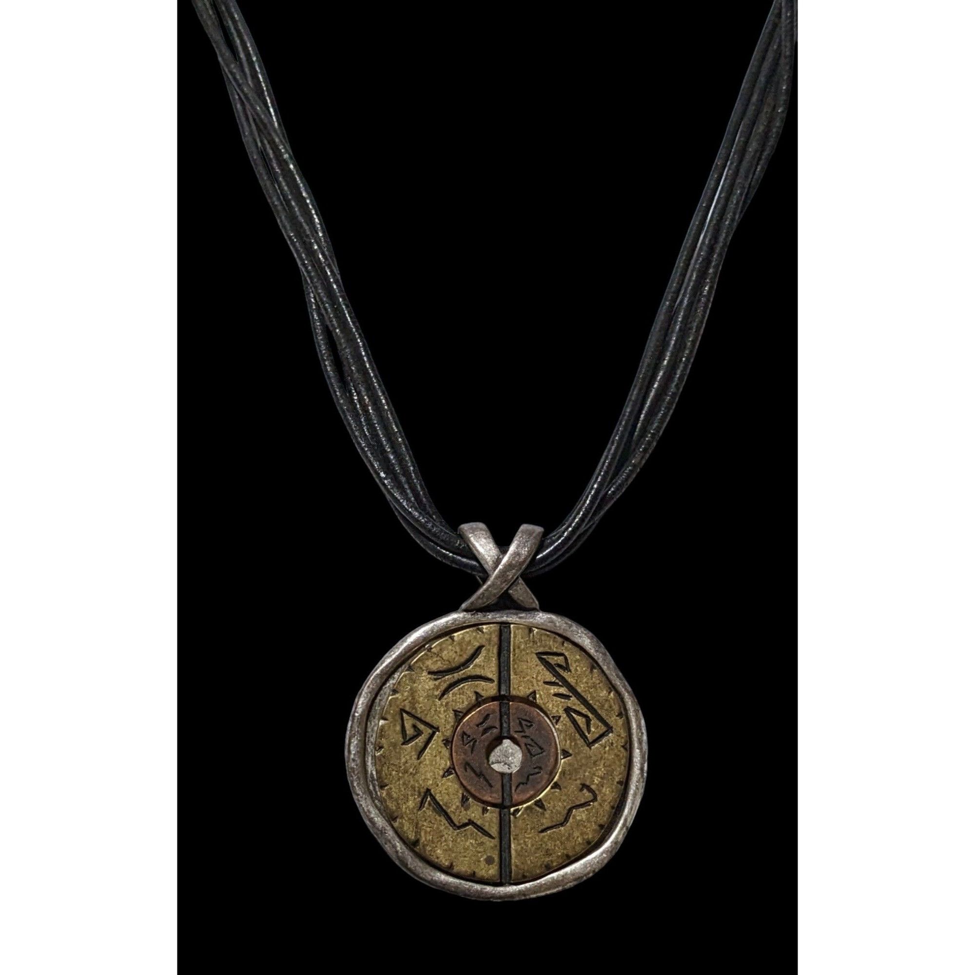 Chicos Chico's Vintage Brutalist Mixed Metal Pendant Necklace Size ONE SIZE - 3 Thumbnail