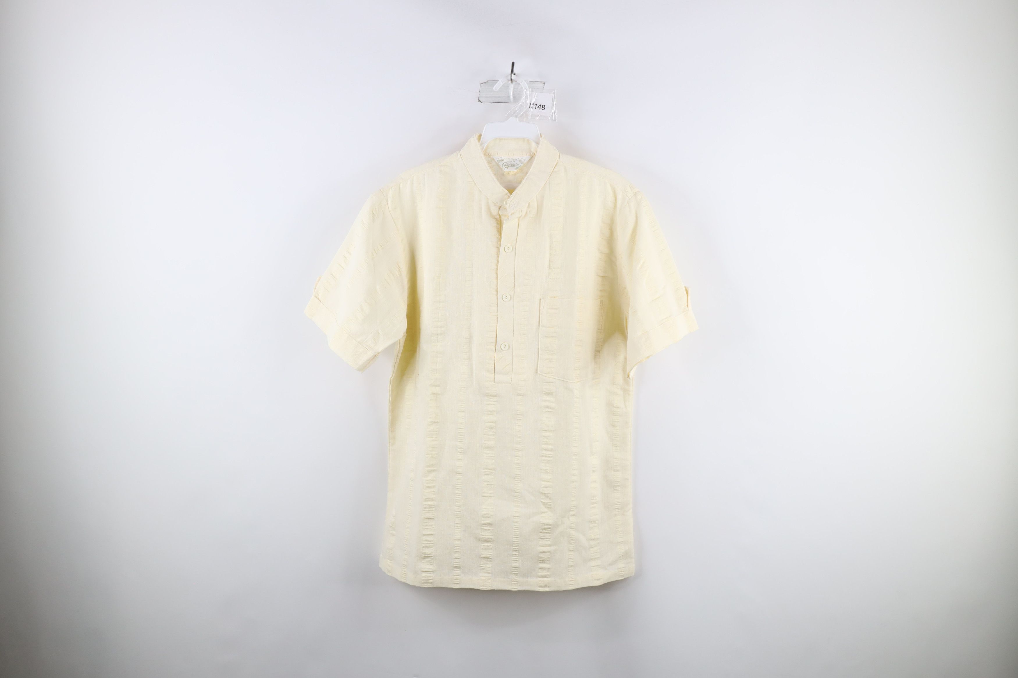 Vintage Vintage 60s 70s Streetwear Collar Henley Shirt Cream USA Size US M / EU 48-50 / 2 - 1 Thumbnail