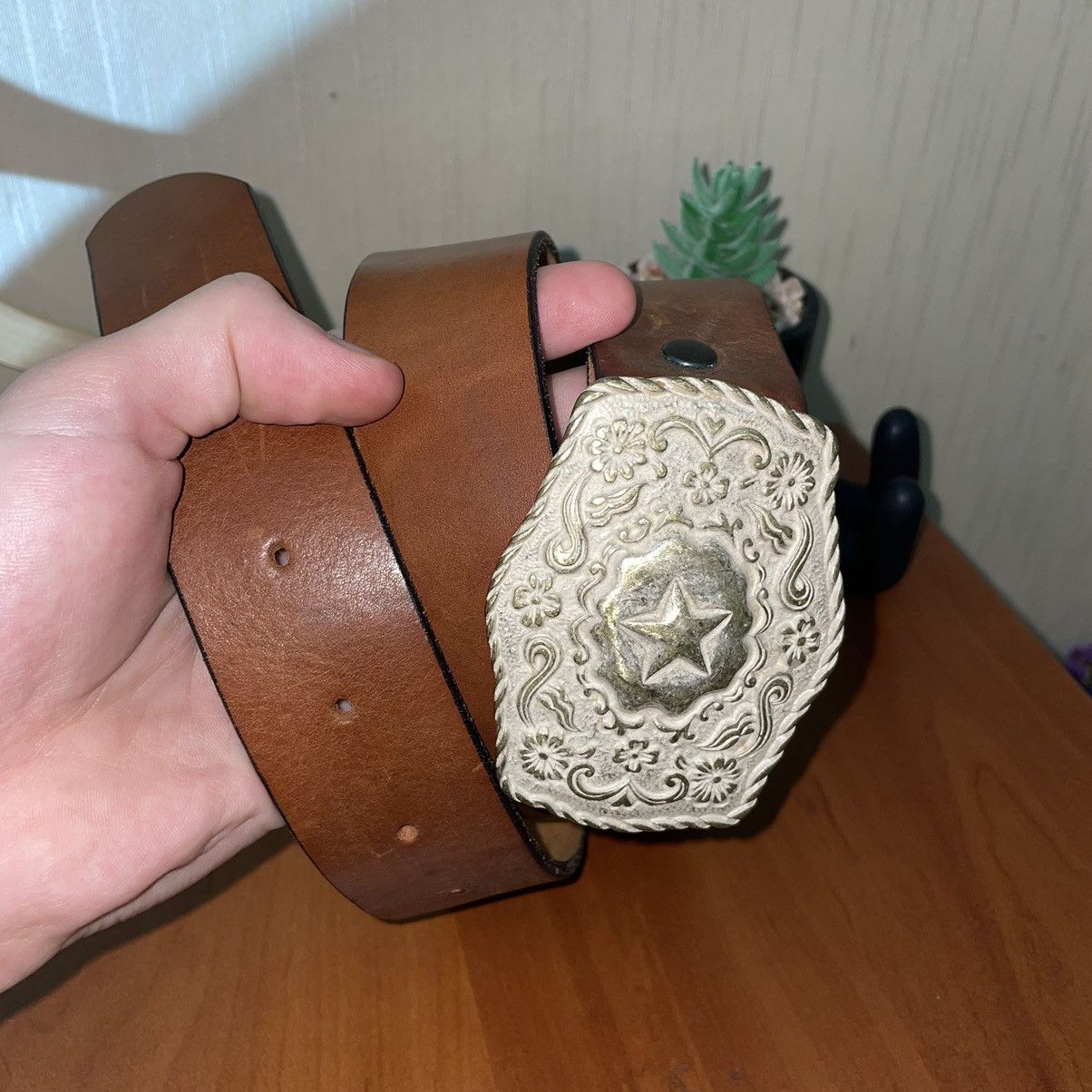 Vintage Vintage Avantgarde y2k streetwear leather belt 80-90s Size ONE SIZE - 2 Thumbnail