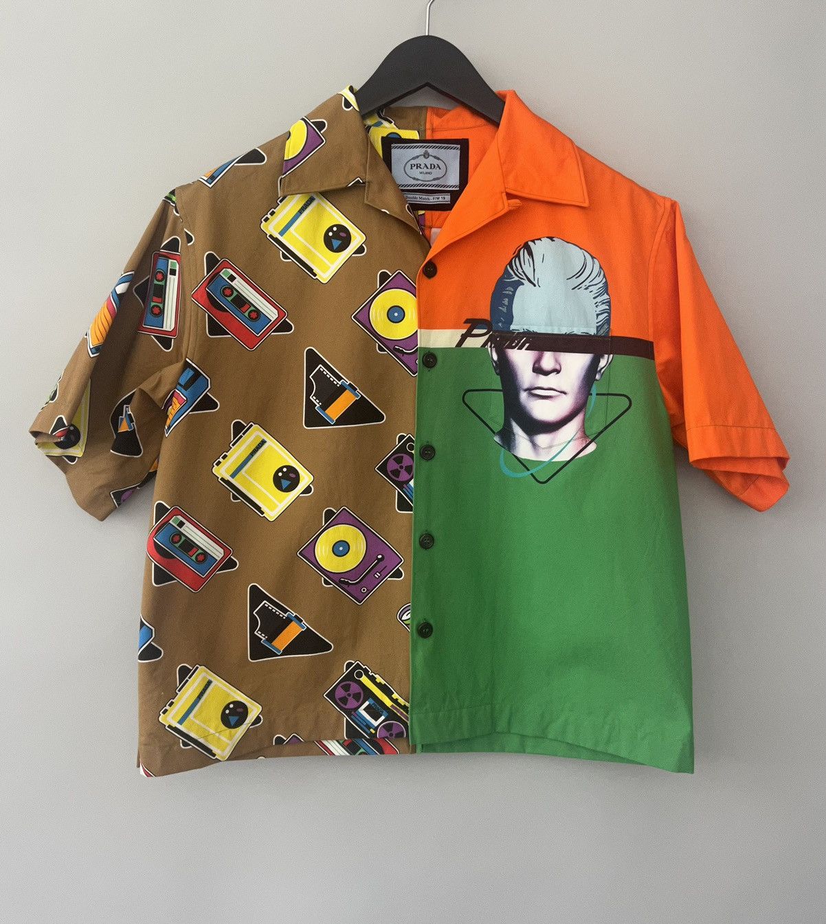 Prada Prada Multicolor Double Match Cotton Bowling Shirt Size US S / EU 44-46 / 1 - 3 Thumbnail