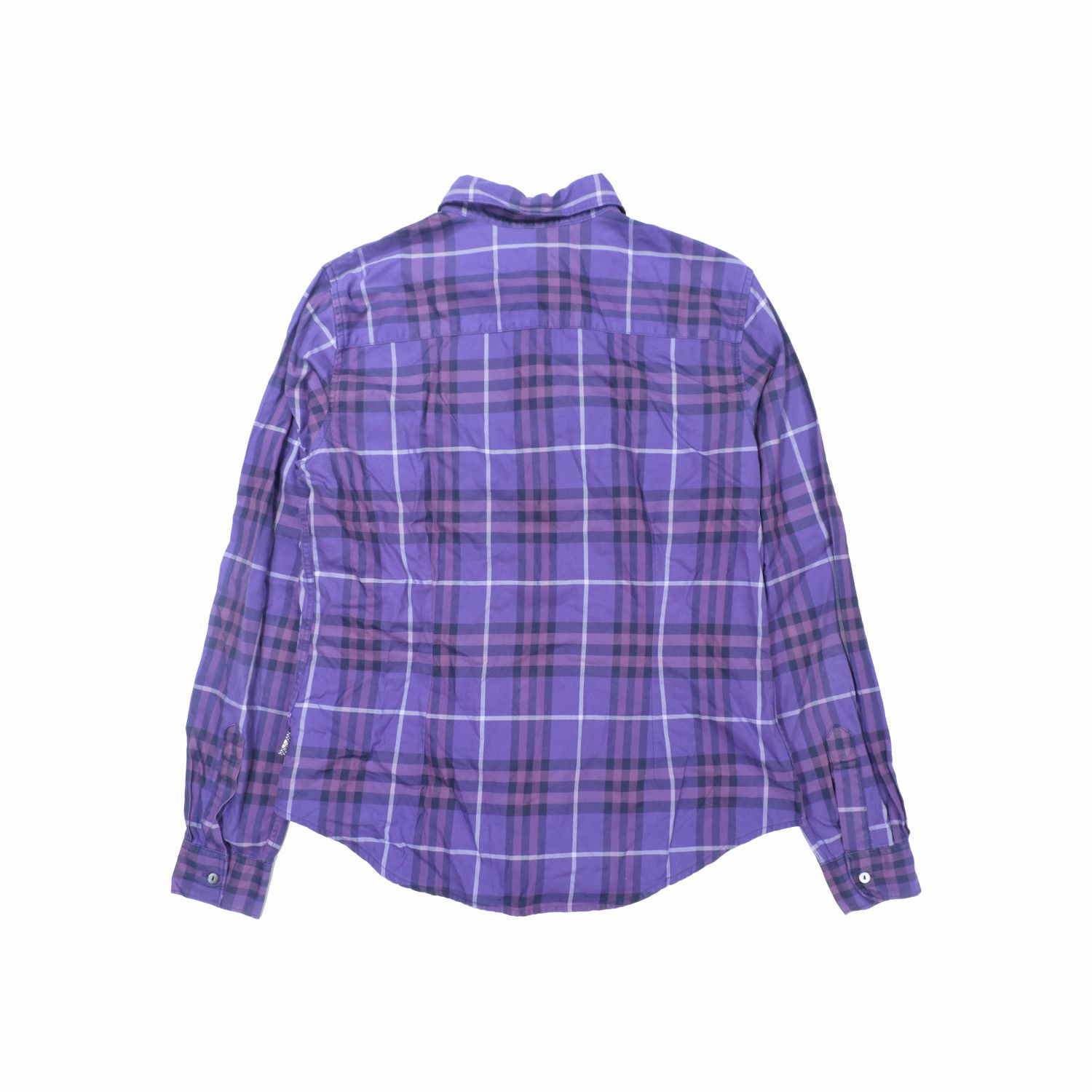 Burberry BURBERRY LONDON PURPLE PLAID LONG SLEEVE SHIRT Size L / US 10 / IT 46 - 2 Thumbnail