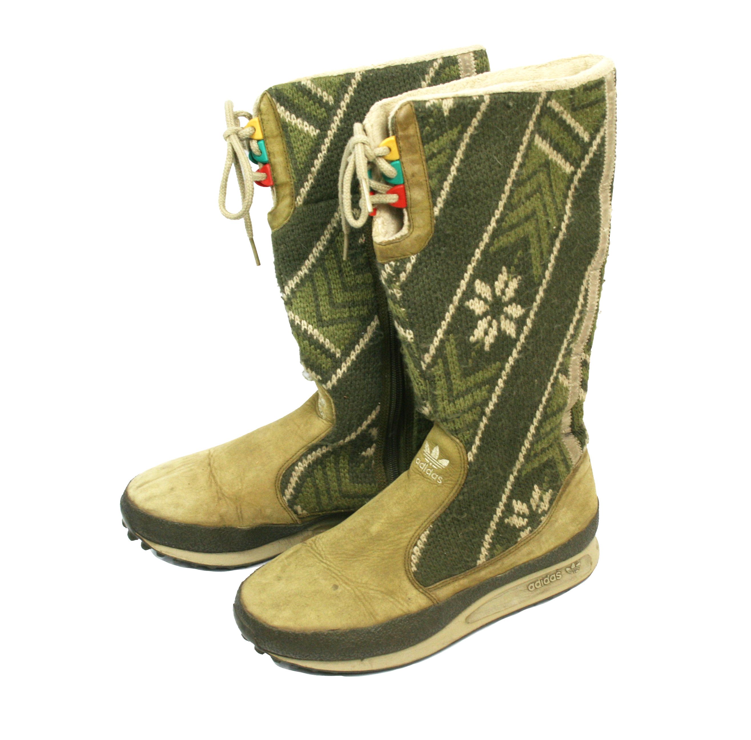Adidas 2007 Arosa Y2K High Fair Isle Wool Knit Boots Vintage Size US 7 / IT 37 - 2 Thumbnail