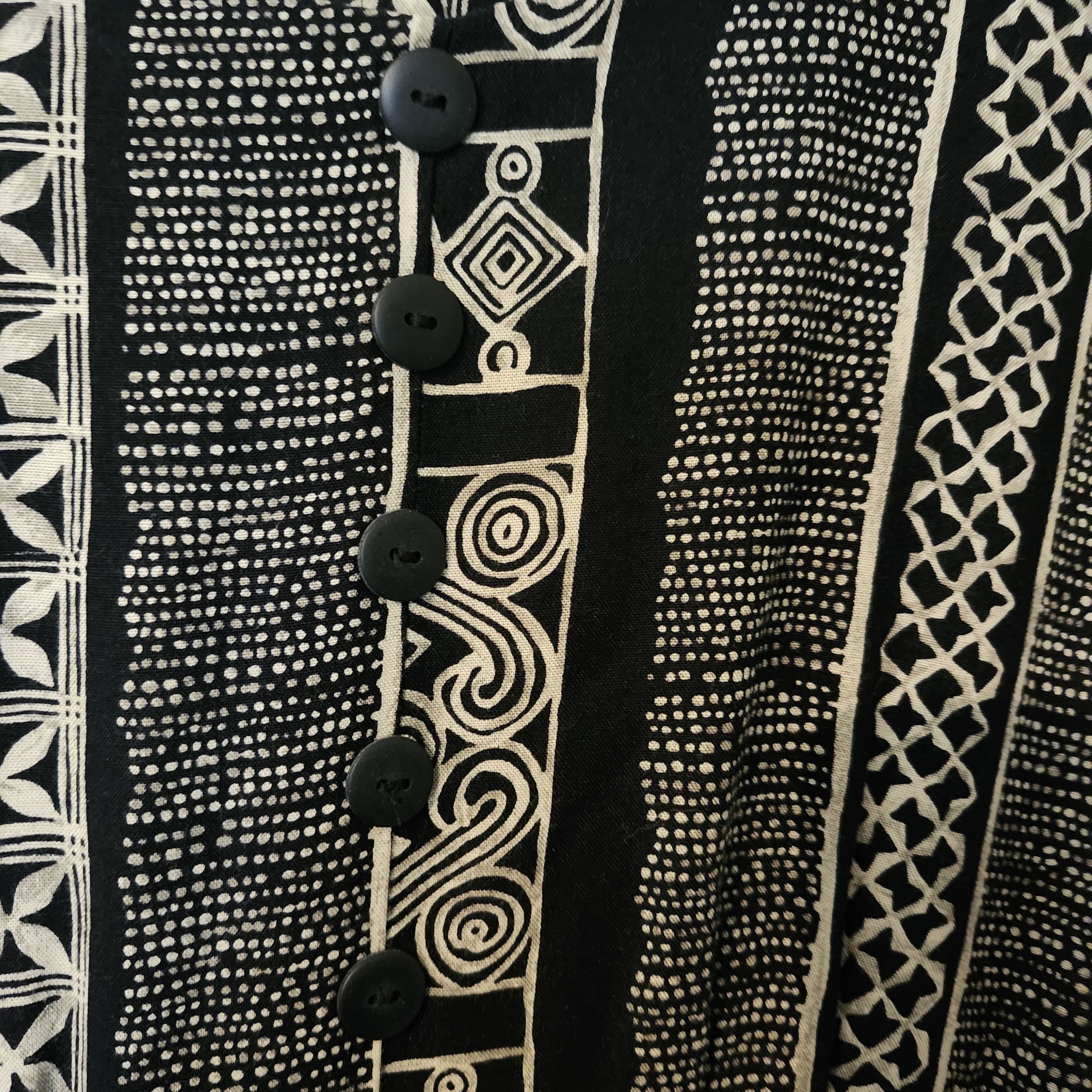 Other Marnie West Size 6 Black Cream Geometric Short Dress Vintage Size M / US 6-8 / IT 42-44 - 2 Thumbnail