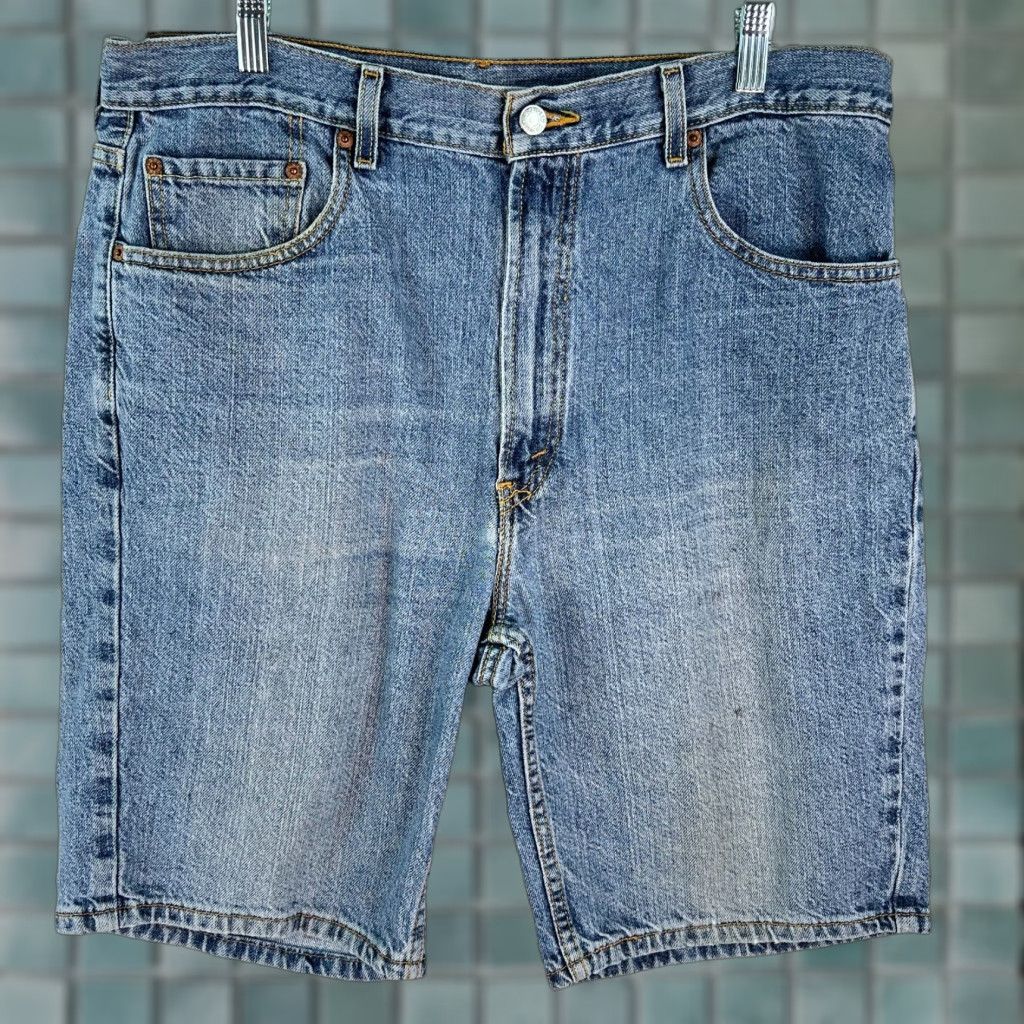 Levi's Levi's 505 Mens Denim Flat Front Regular Fit Casual Blue Biker Shorts Size 36 Size US 36 / EU 52 - 1 Thumbnail