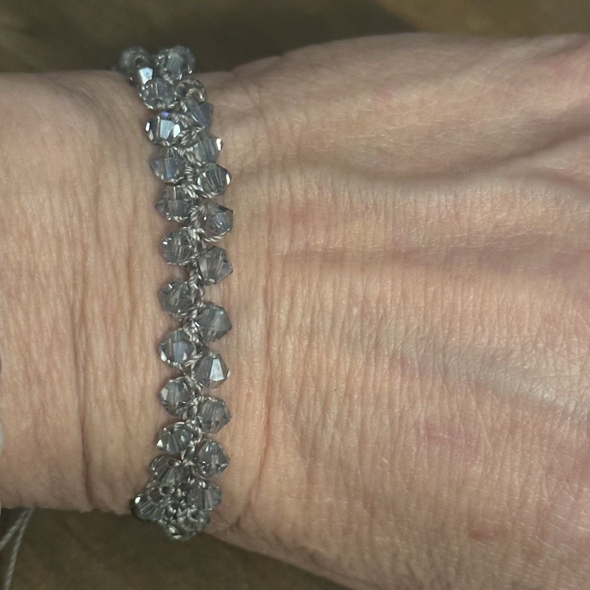 Other Gray Crystal bead adjustable cord bracelet Size ONE SIZE - 2 Thumbnail