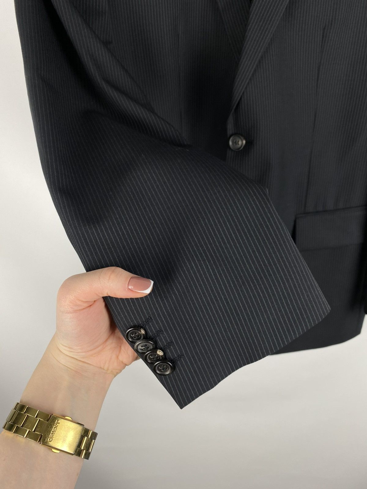 Hugo Boss Hugo Boss Aamon / Hago wool striped blazer jacket sportcoat Size 38R - 10 Thumbnail