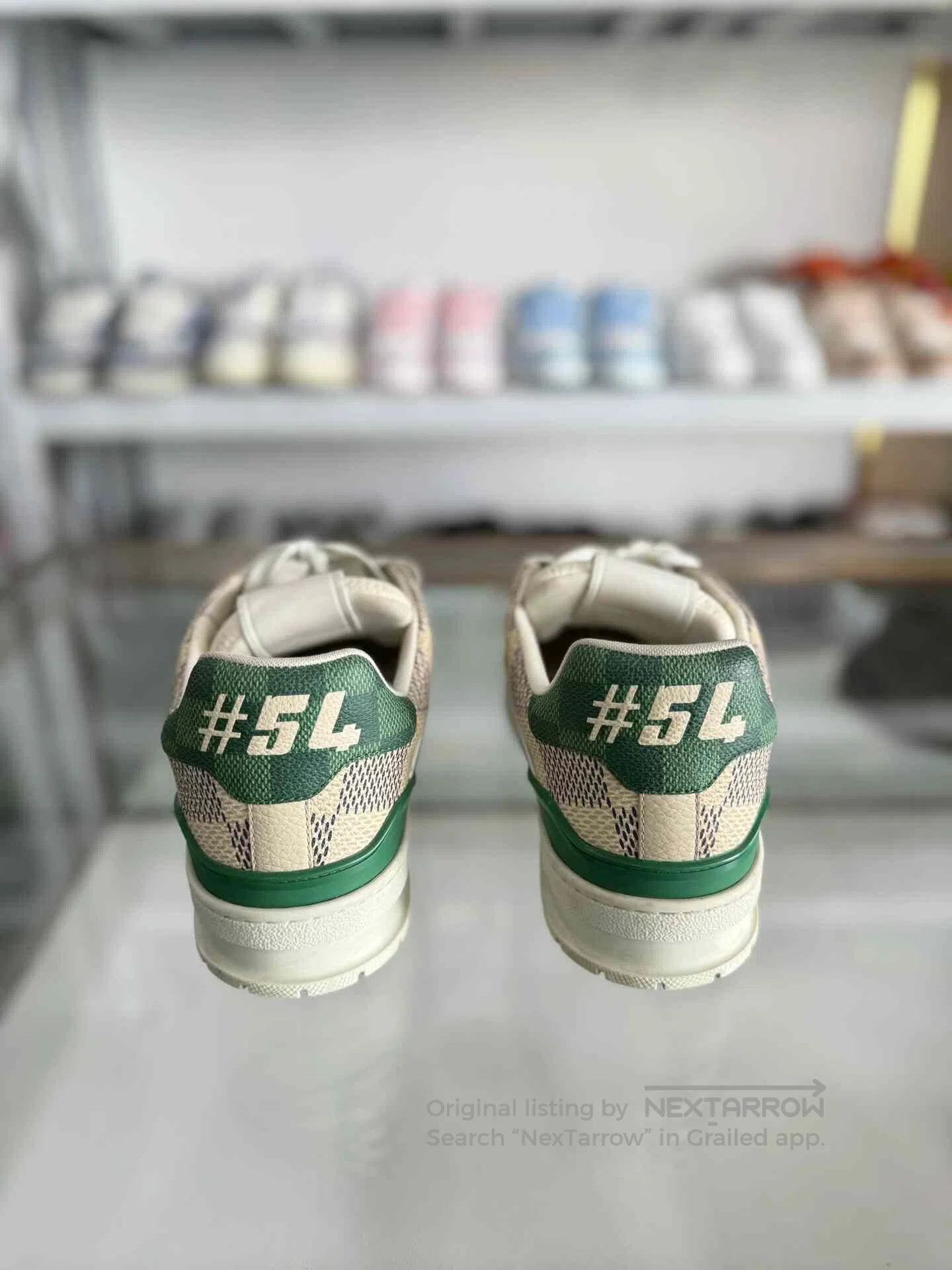 Louis Vuitton Louis Vuitton LV Trainer White Green Check. Size US 7 / EU 40 - 3 Thumbnail