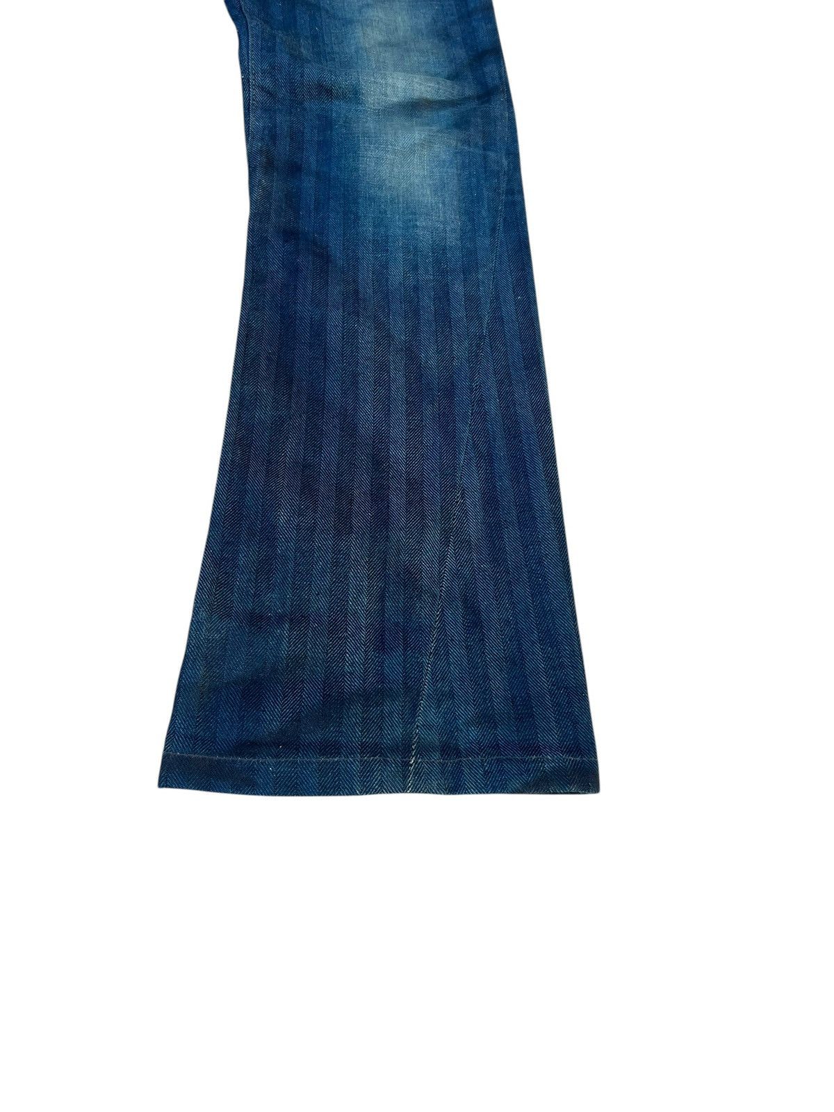 Tornado Mart Tornado Mart Striped HBT Waxed Denim Flare Jeans Size US 29 - 13 Thumbnail