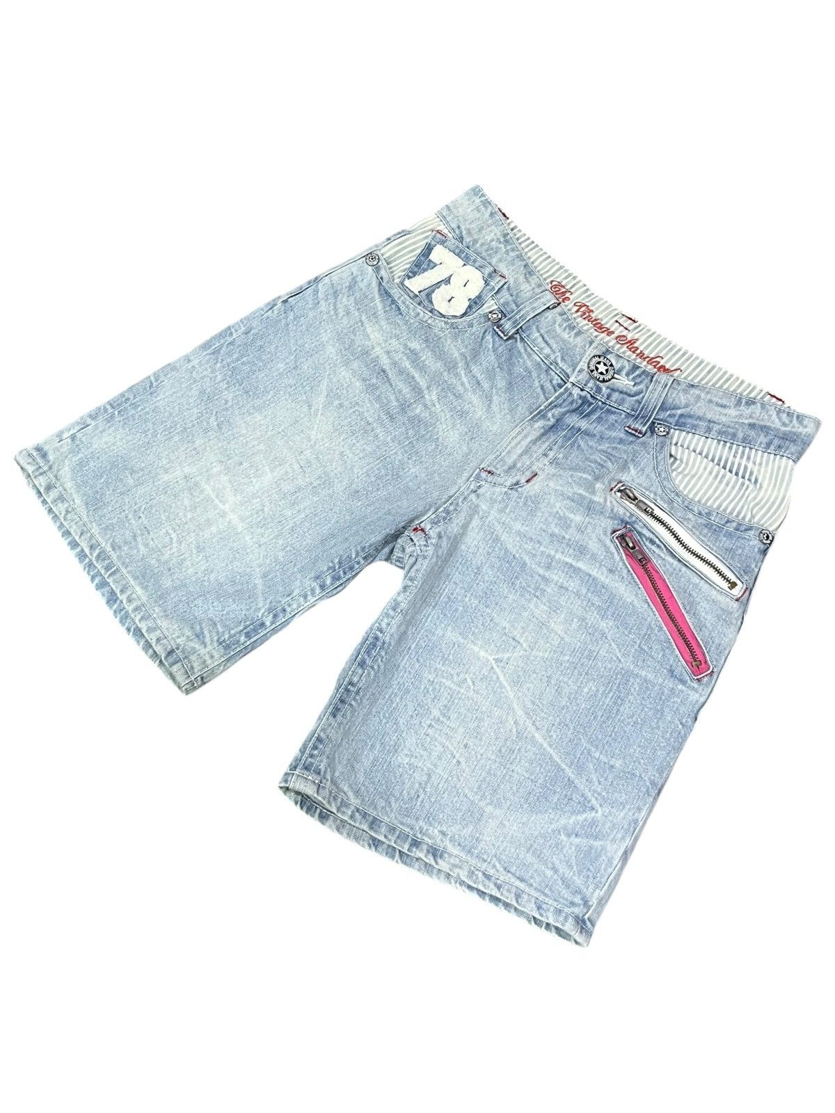 Vintage CALIFORNIA❤️Bold Spellout Laced Pockets Light Wash Shorts ❤️ Size 27" / US 4 / IT 40 - 5 Thumbnail