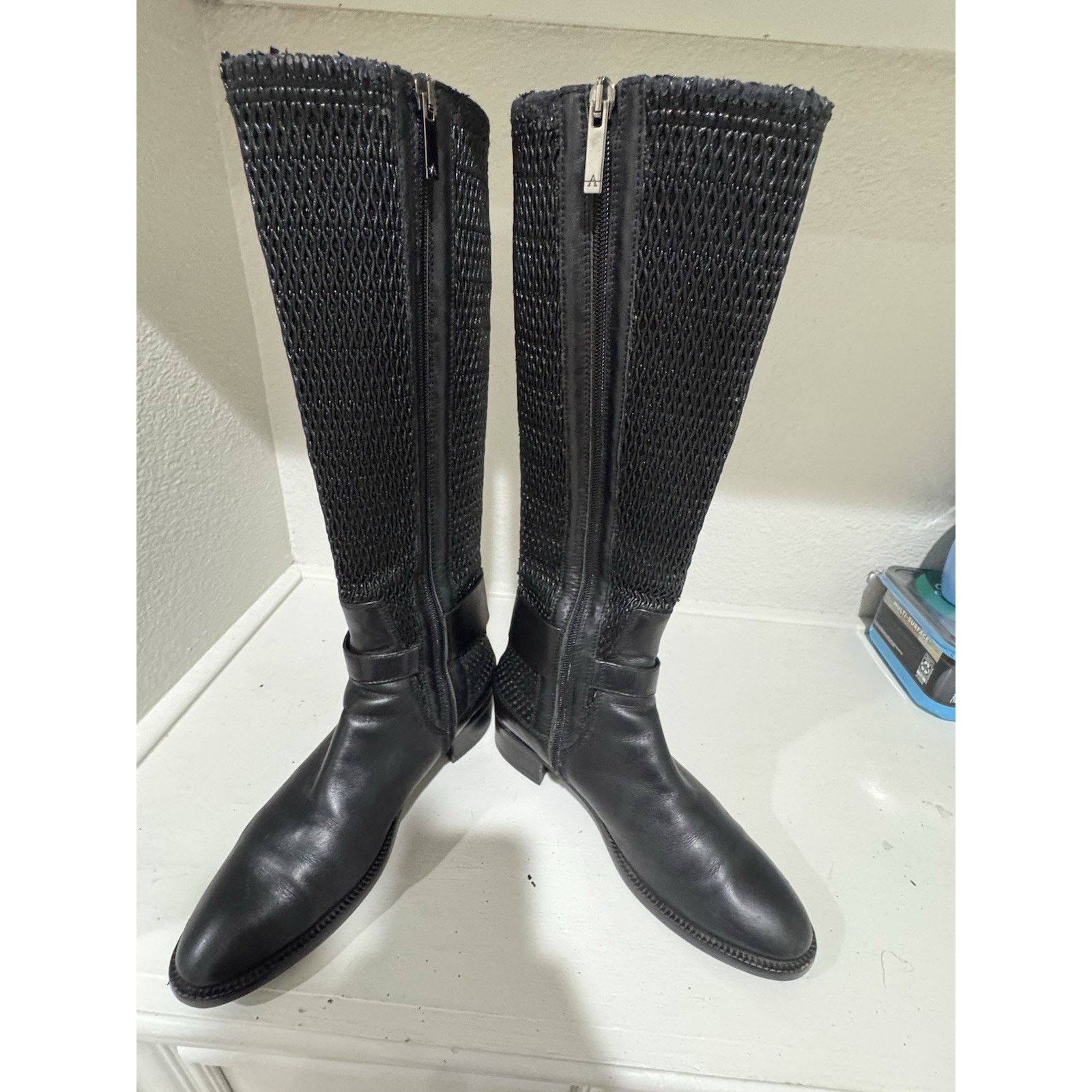 Aquatalia Aquatalia Odilia Womens Waterproof Leather Riding Boot Black Size US 7.5 / IT 37.5 - 4 Thumbnail