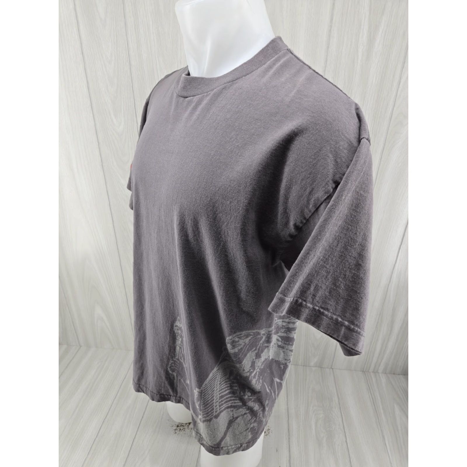 Vintage VINTAGE Bayside Shirt Mens XL T-Shirt Gray 90s Cowboy USA Graphic Print Logo Size US XL / EU 56 / 4 - 4 Thumbnail