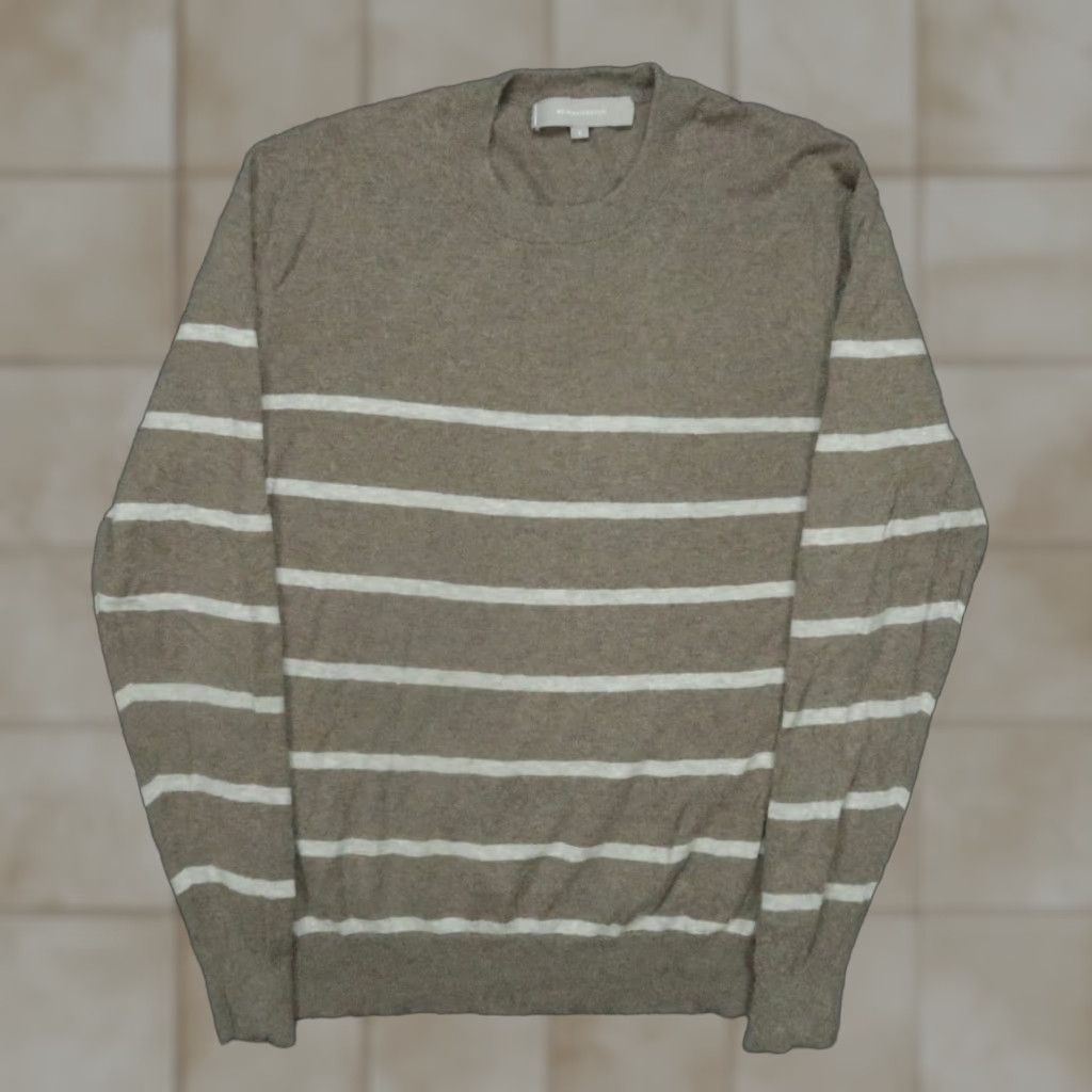 Neiman Marcus Neiman Marcus Sweater Mens Large Brown Cashmere Cotton Pullover Crew Striped Size US L / EU 52-54 / 3 - 1 Thumbnail