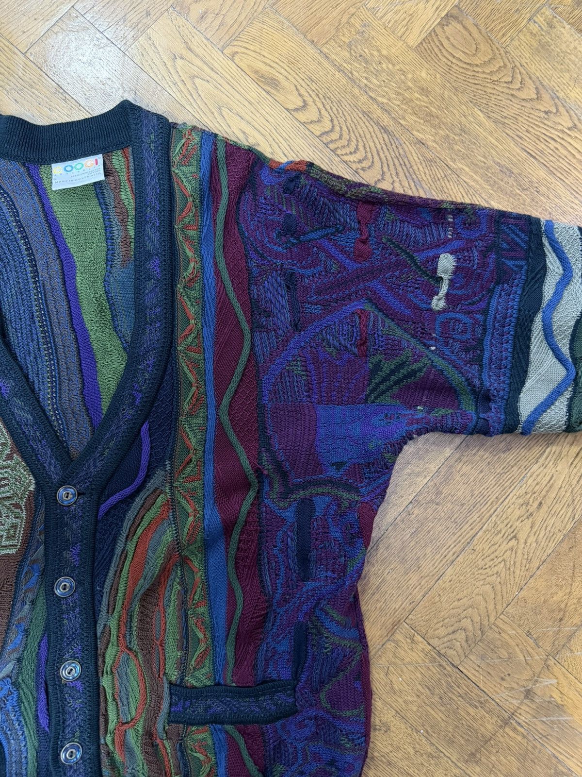 Coogi Vintage Coogi Cardigan Super Rare Psychedelic Knit Pattern Size US L / EU 52-54 / 3 - 8 Thumbnail