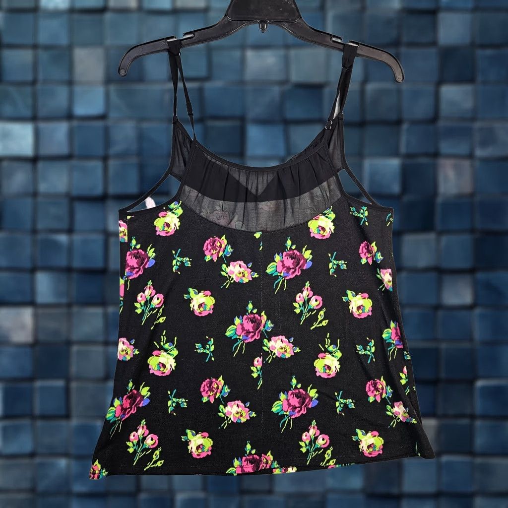 Betsey Johnson Betsey Johnson Women's Floral Sleeveless Tank Top M Multicolor V-Neck Casual Short Pullover Shirt/Top Size M / US 6-8 / IT 42-44 - 1 Thumbnail