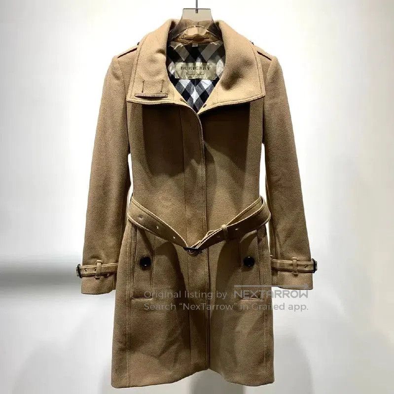 Burberry Khaki Wool Women's Coat.