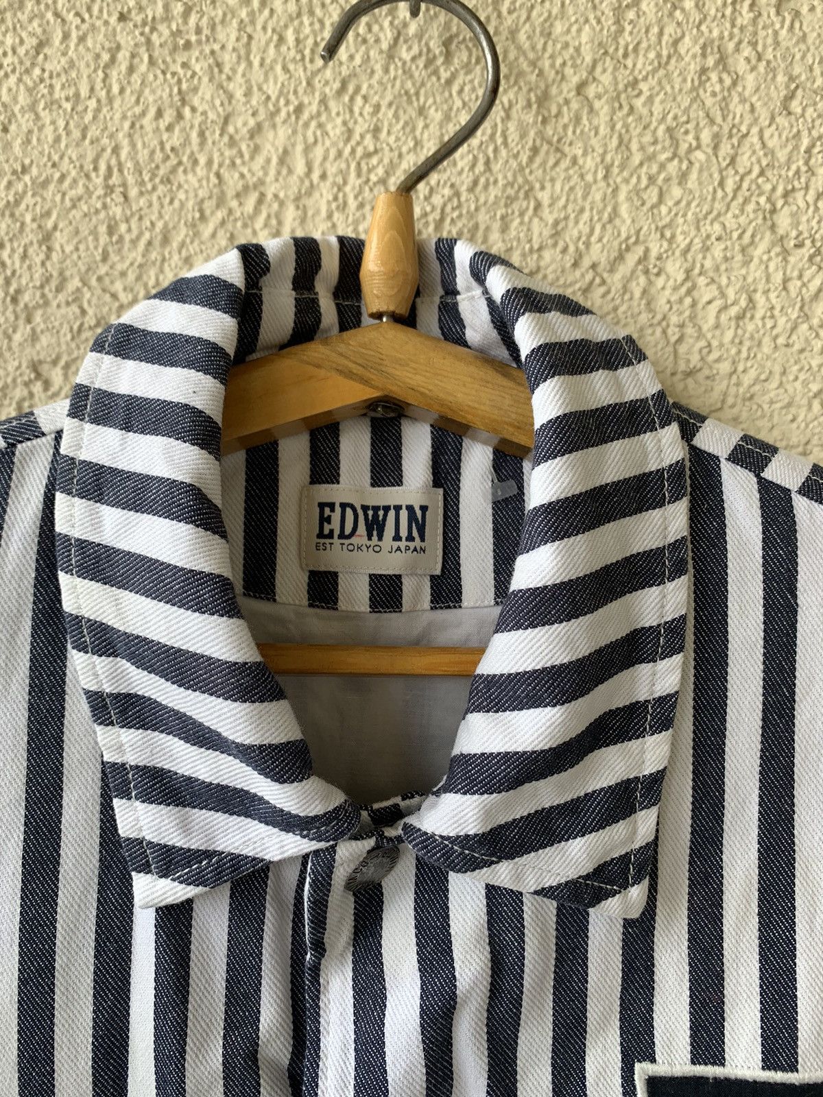 Edwin EDWIN STRIPED LIGHTWEIGHT COTTON COACH JACKET Size US M / EU 48-50 / 2 - 12 Thumbnail