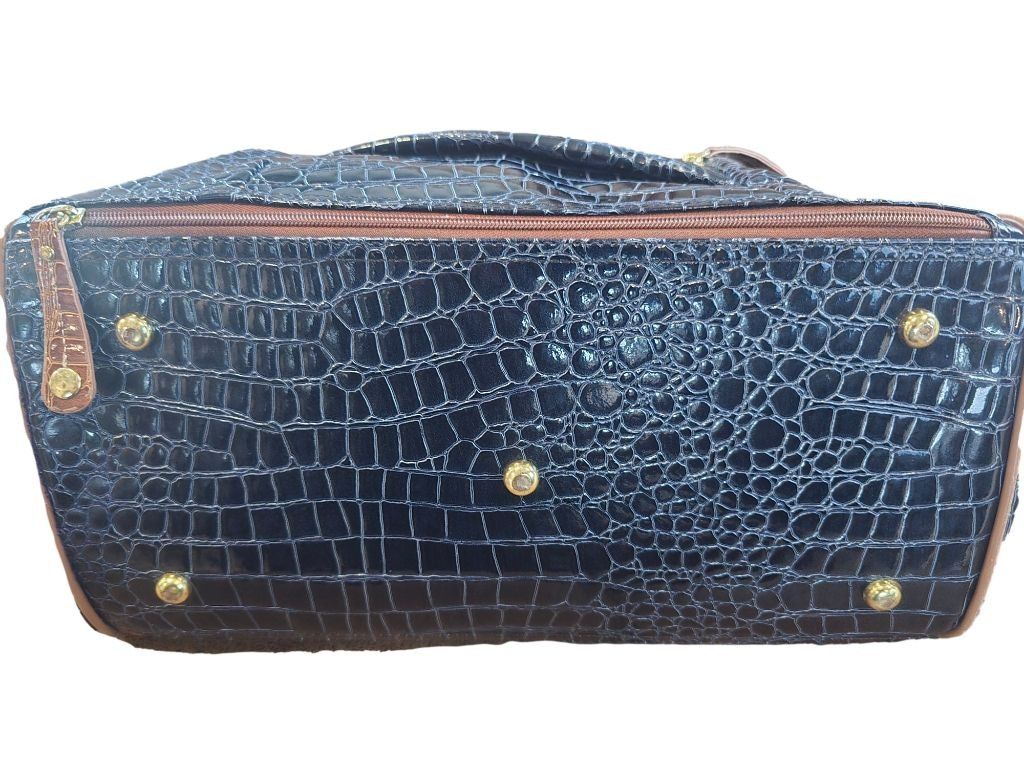 Other Samantha Brown Navy& Brown Croc-Embossed Dowel Bag Size ONE SIZE - 5 Thumbnail