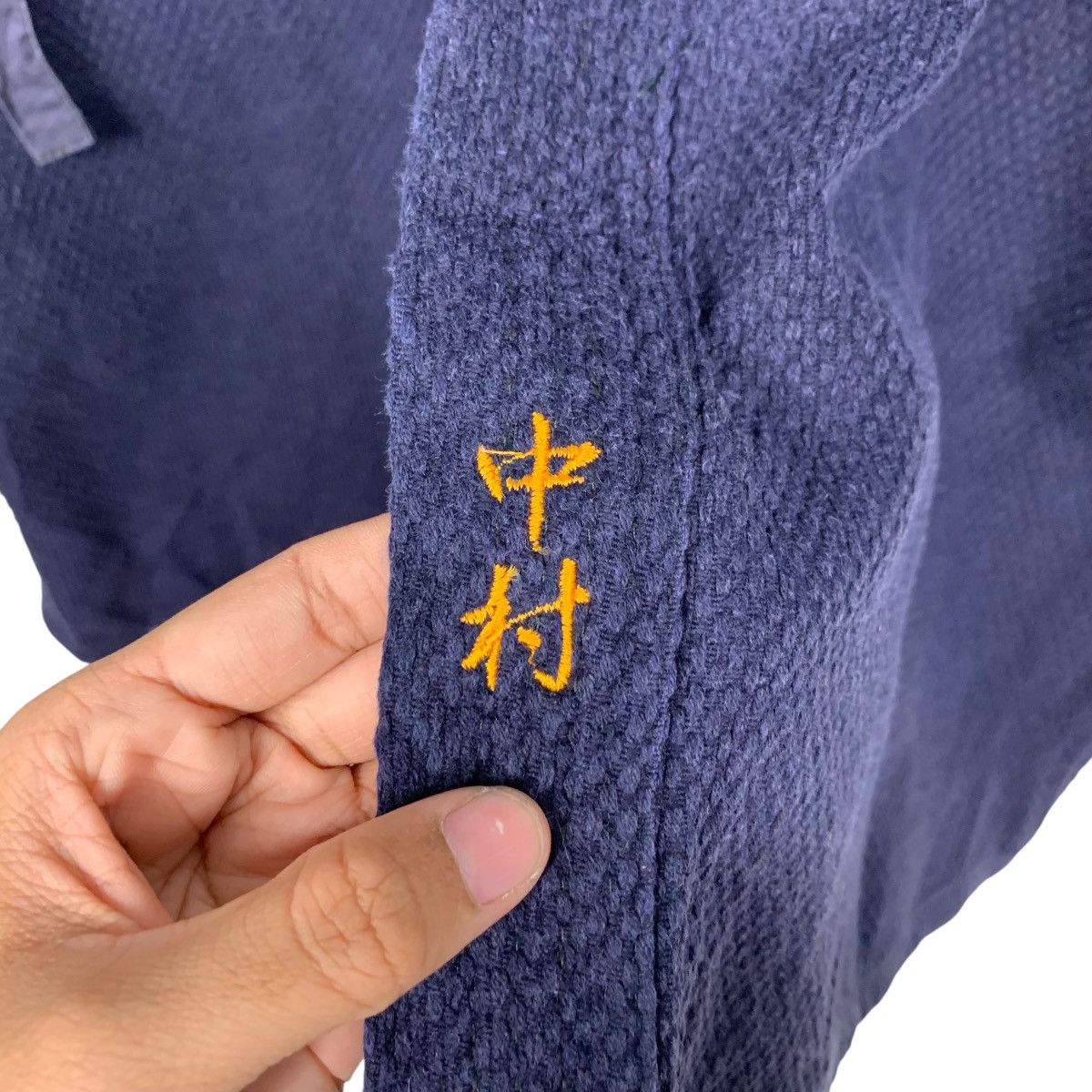 Vintage Indigo Sashiko Thick Weave Kimono Hanten Jacket #2790-C126 Size US L / EU 52-54 / 3 - 6 Thumbnail