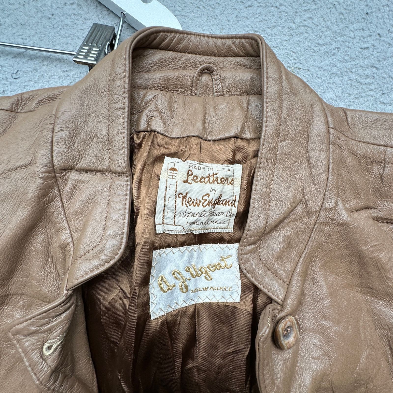 Other Vintage 70s New England Sportswear Leather Coat Womens 12 Size XL / US 12-14 / IT 48-50 - 3 Thumbnail