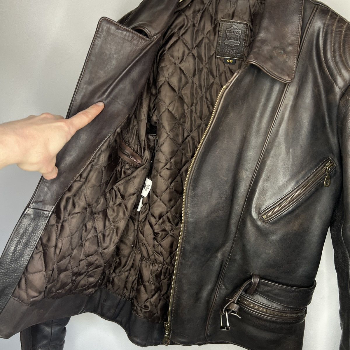 Vintage Moto Vintage Racing Leather Jacket Ramones Biker 90s Punk Size US M / EU 48-50 / 2 - 7 Thumbnail