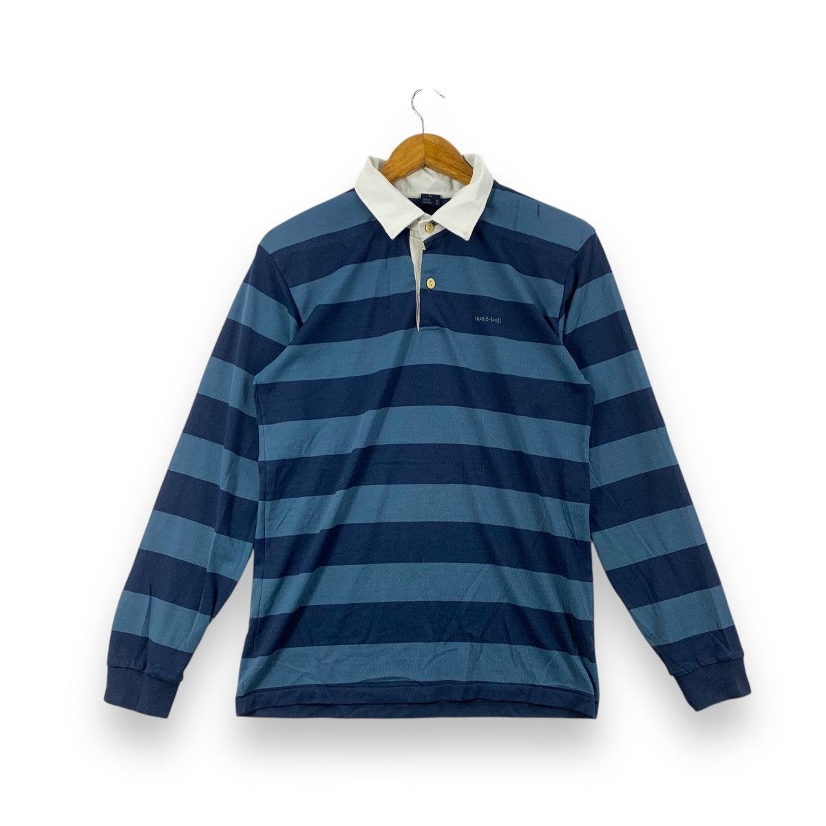 Montbell Vintage MONTBELL OUTDOOR Striped Rugby Collar Polo Tee Shirt Size US L / EU 52-54 / 3 - 1 Thumbnail
