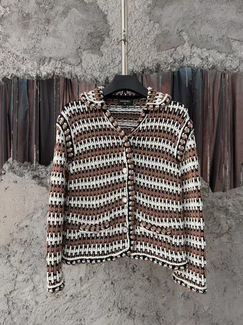 Chanel Chanel White Zongzi Color Block Vertical Pattern Woven Coa Size XS / US 0-2 / IT 36-38 - 1 Thumbnail