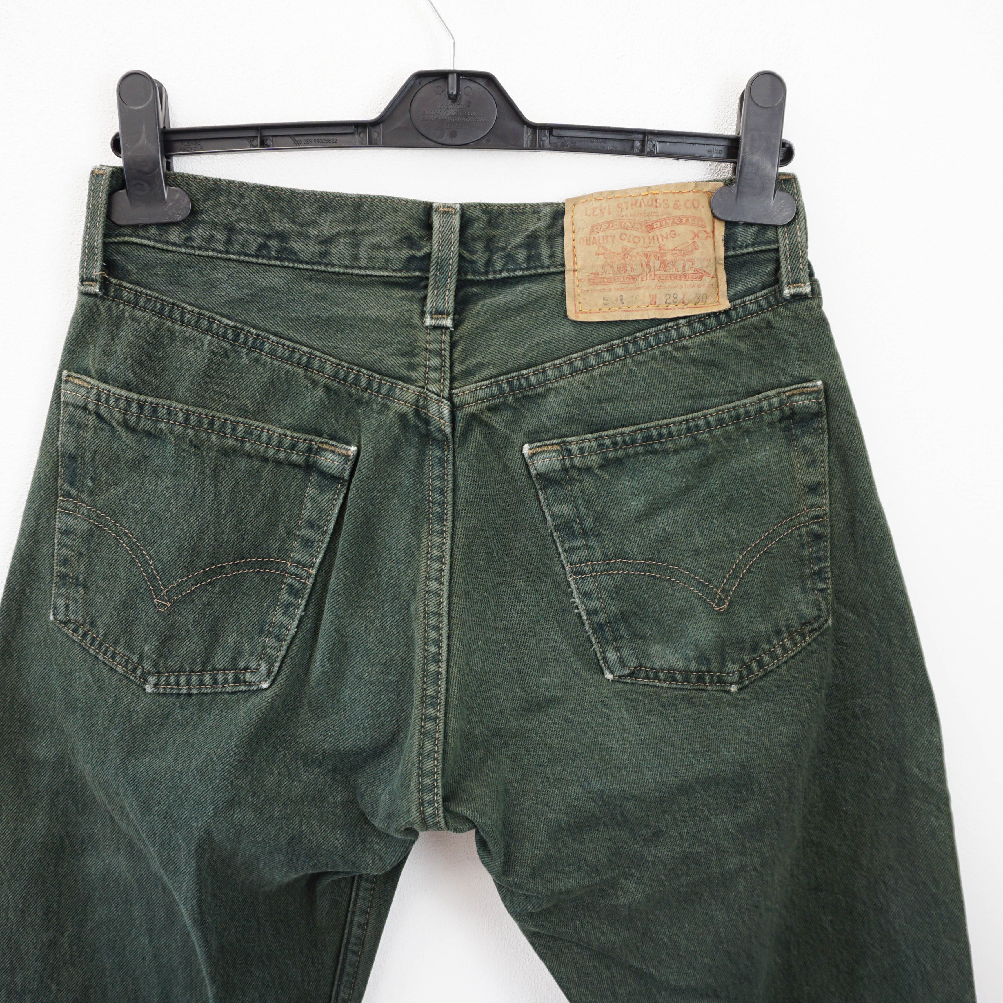 Levi's 1996 Archive Vintage Levi's 501 Green Jeans Size 28" / US 6 / IT 42 - 2 Thumbnail