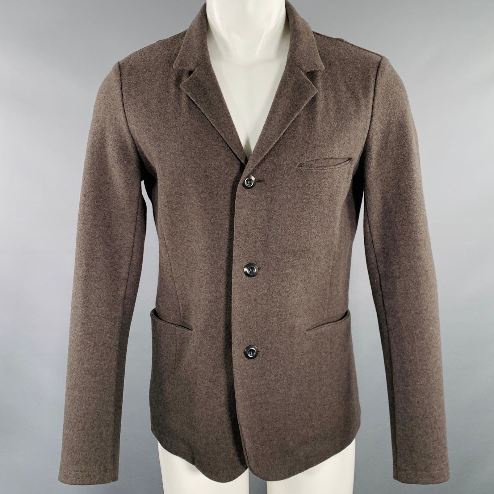 Attachment M Khaki Wool Cashmere Single Breasted Unlined Jacket Size US M / EU 48-50 / 2 - 1 Thumbnail