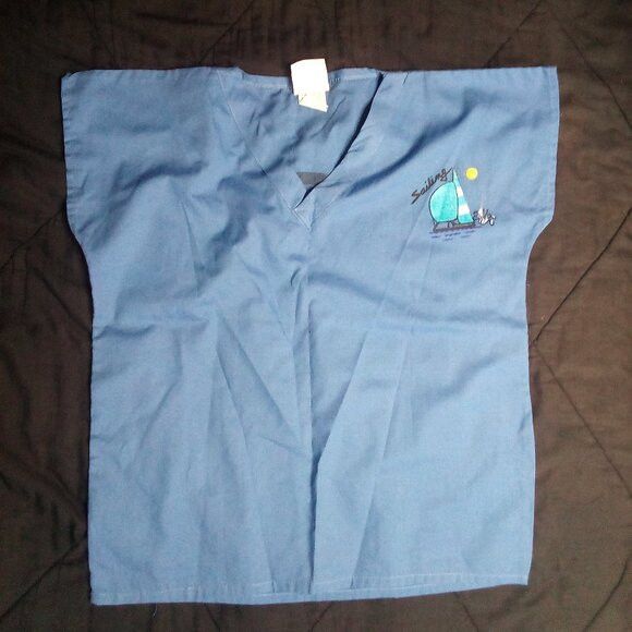 Vintage Vintage Sailing Boats Flowers V-Neck T-Shirt Size US XL / EU 56 / 4 - 2 Thumbnail