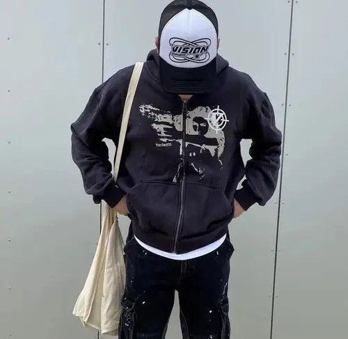 Japanese Brand × Vintage Oversize Fashion Zip Up Hoodie Size US M / EU 48-50 / 2 - 1 Thumbnail