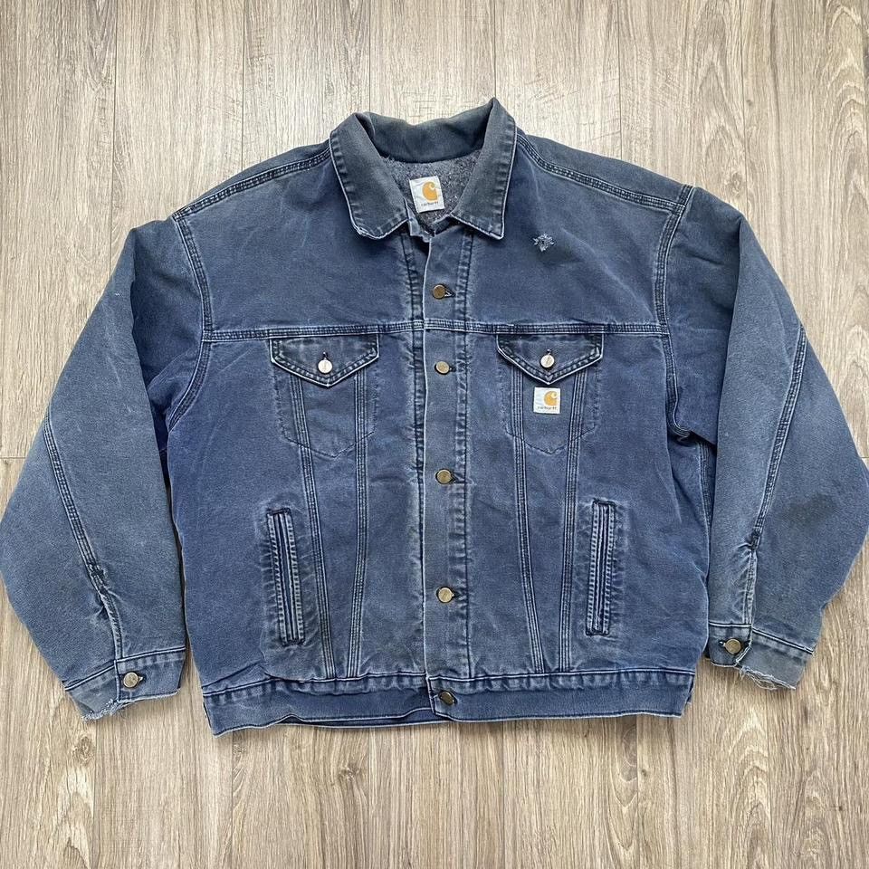 Carhartt Vintage USA Carhartt blanket lined trucker canvas jacket Size US XL / EU 56 / 4 - 2 Thumbnail