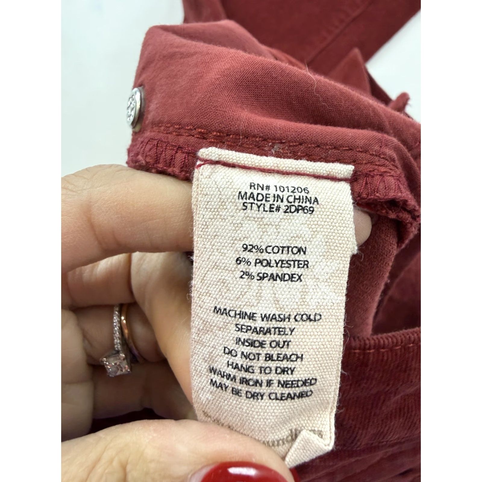 Soft Surroundings Soft Surroundings Womens 8 Red Corduroy Straight Leg Stretch Casual Fall Pants Size 30" / US 8 / IT 44 - 5 Thumbnail