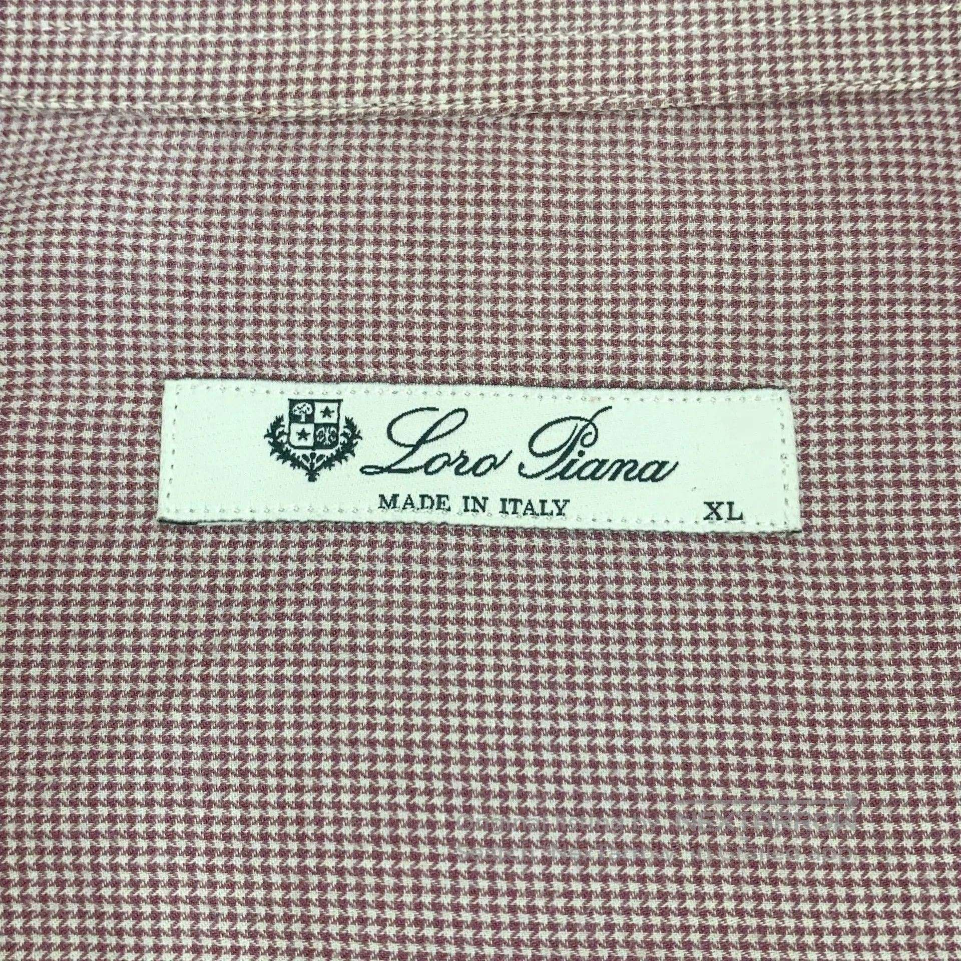 Loro Piana LORO PIANA Light Purple Houndstooth Print Cotton Reversibl Size US XL / EU 56 / 4 - 5 Thumbnail