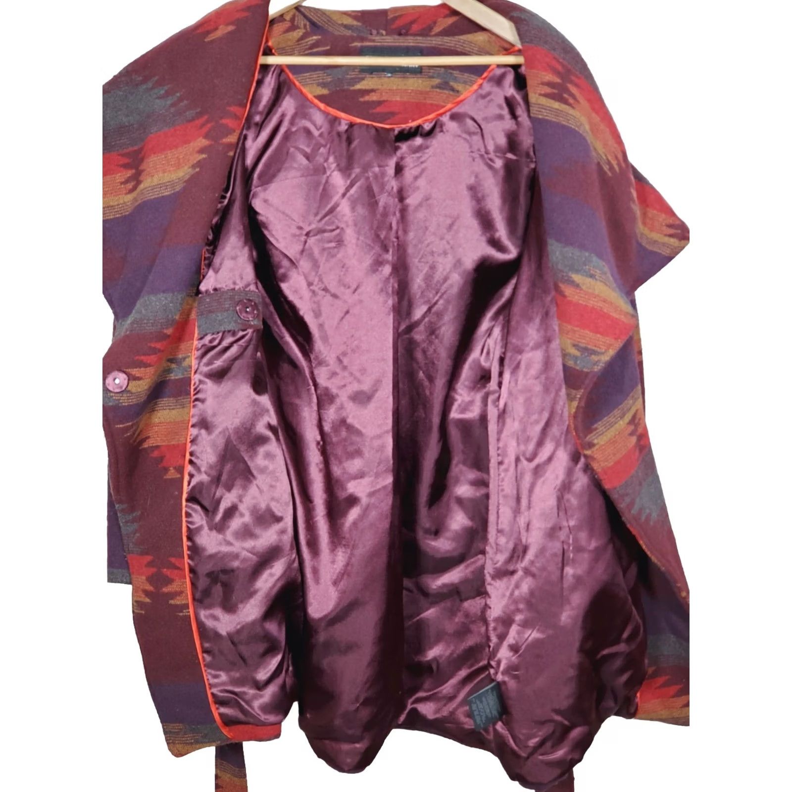 Steve Madden Steve Madden Coat Belted Blanket Wrap Jacket Southwestern Aztec Women's Size M Multicolor Oversized Collar Size M / US 6-8 / IT 42-44 - 6 Thumbnail